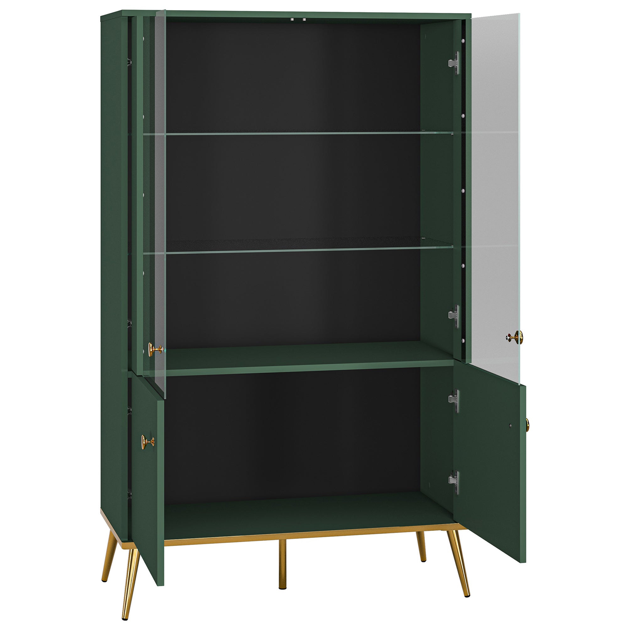 Witryna czterodrzwiowa Maturie z oświetleniem LED 92 cm Zielony