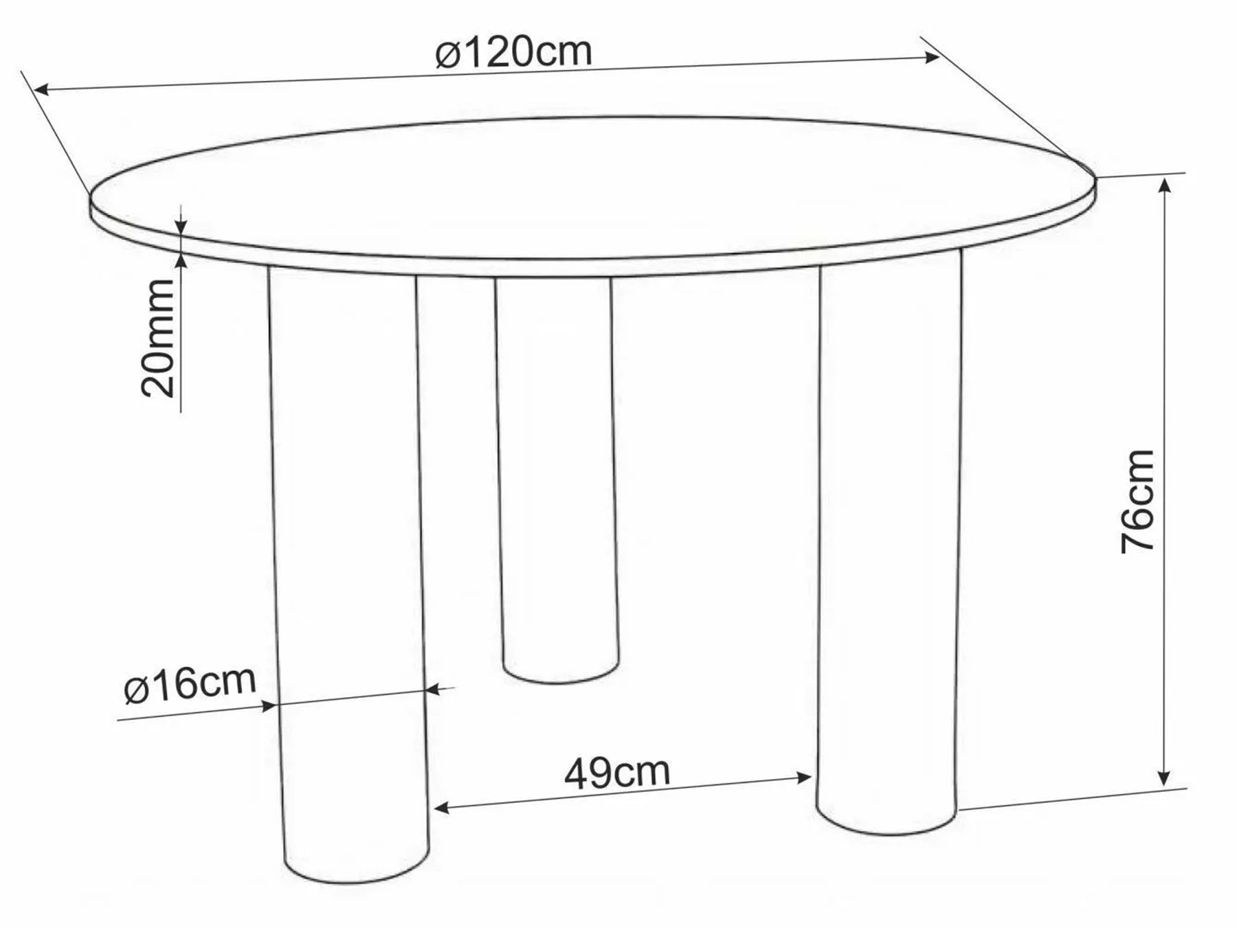 Stół do jadalni Montana okrągły 120 cm dąb naturalny