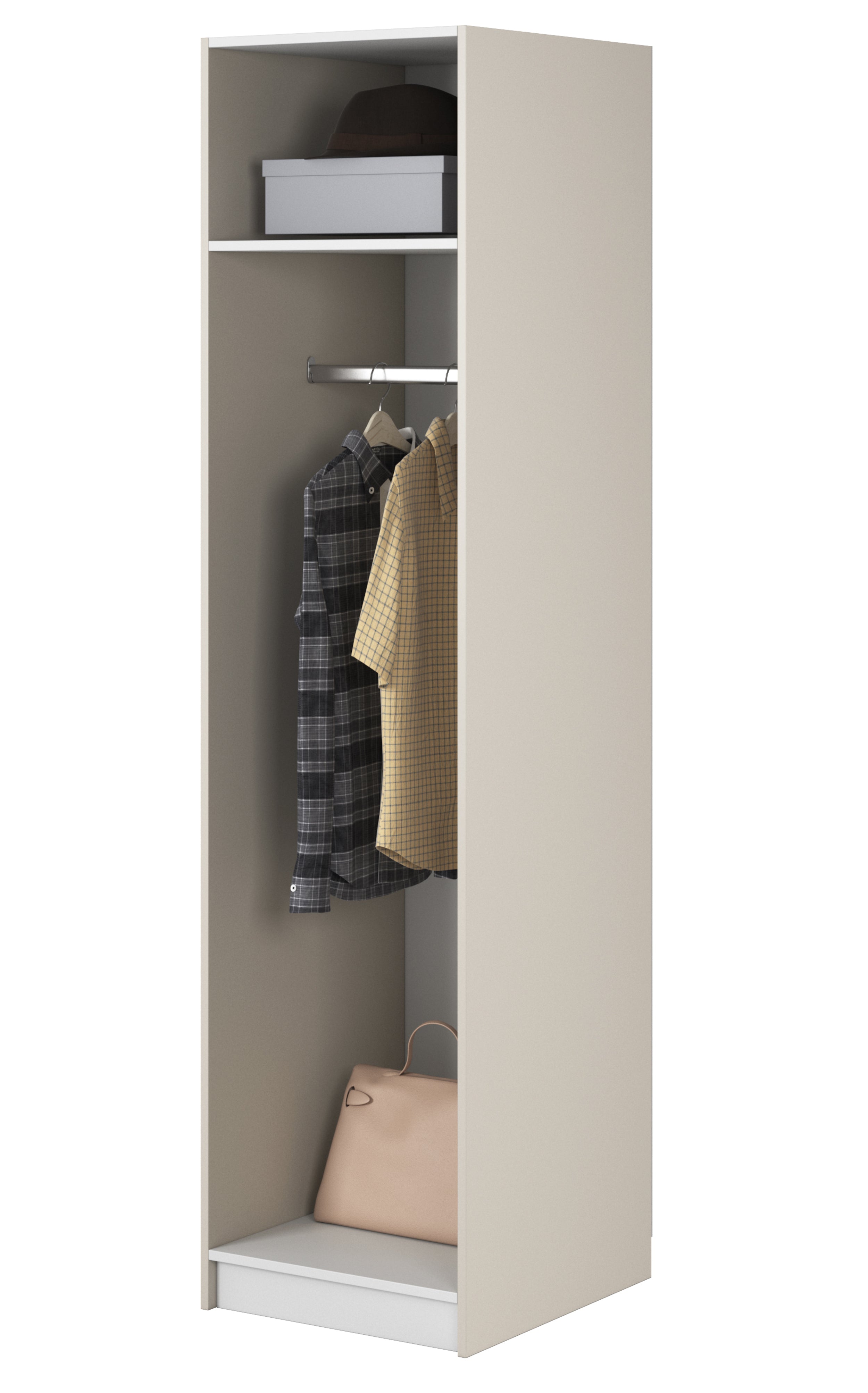 Szafa jednodrzwiowa Frame z drążkiem 50 cm Szary beż