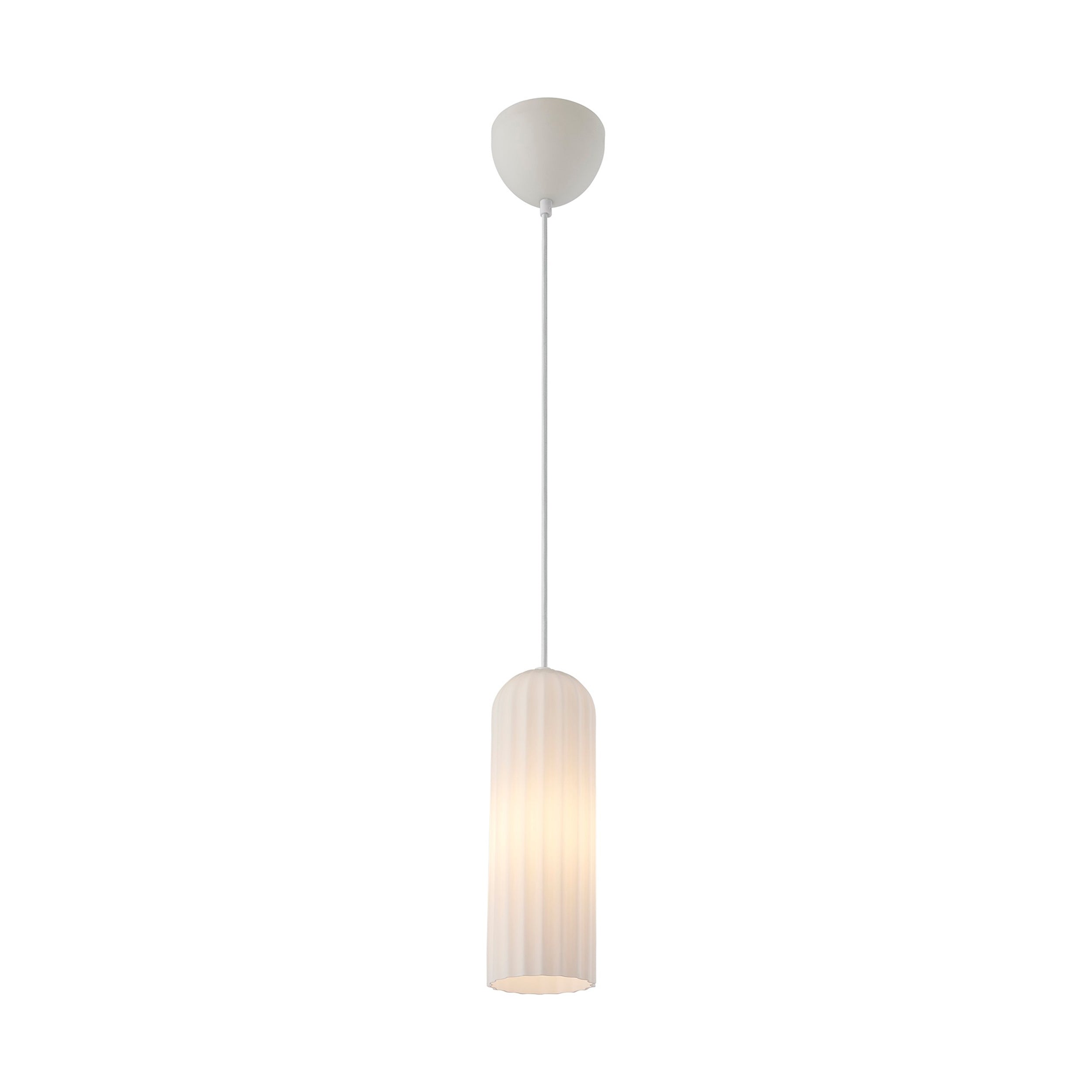 Lampa wisząca Miella biała ryflowana