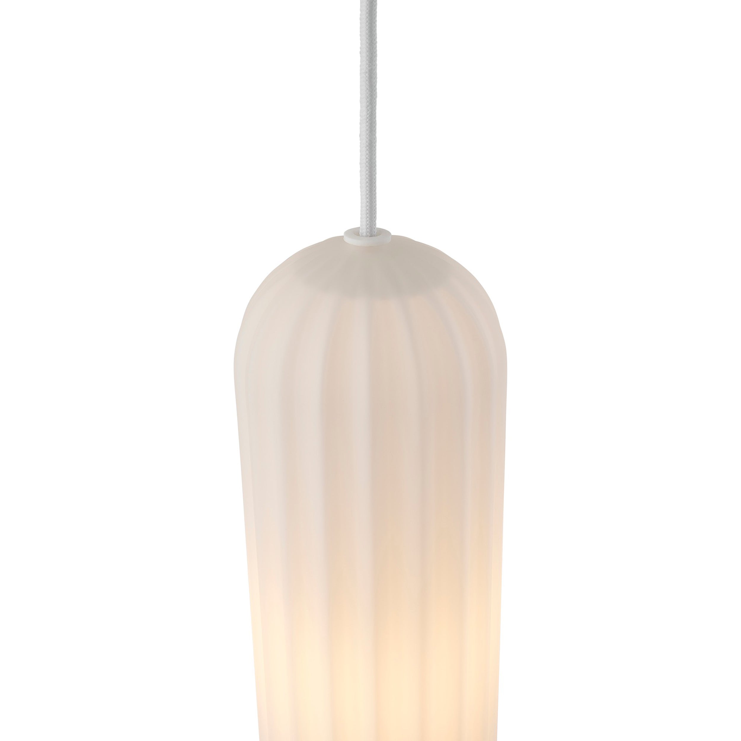 Lampa wisząca Miella biała ryflowana