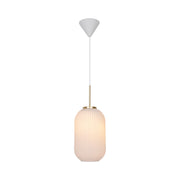 Lampa wisząca Milford biała ze złotym detalem