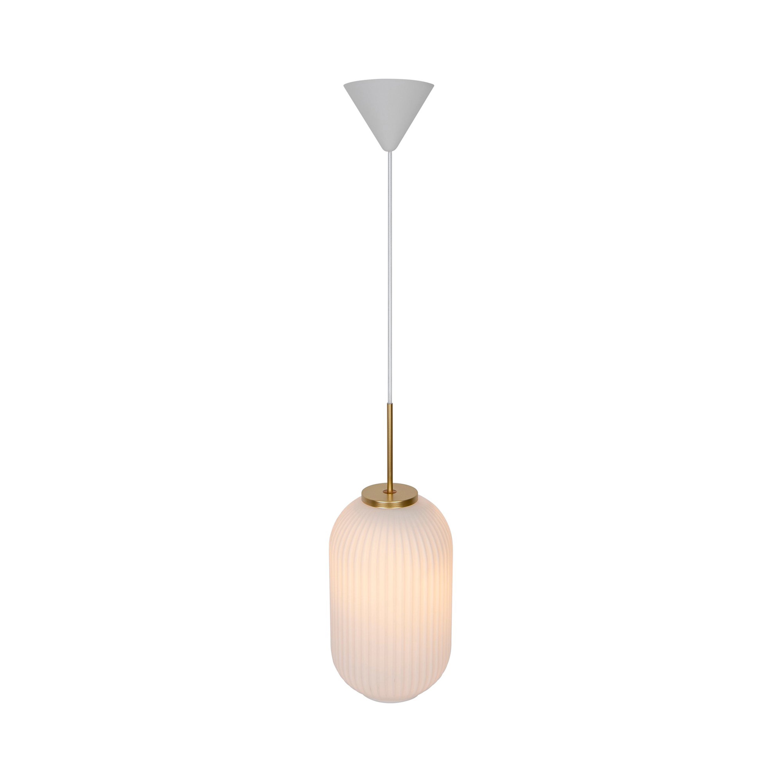 Lampa wisząca Milford biała ze złotym detalem
