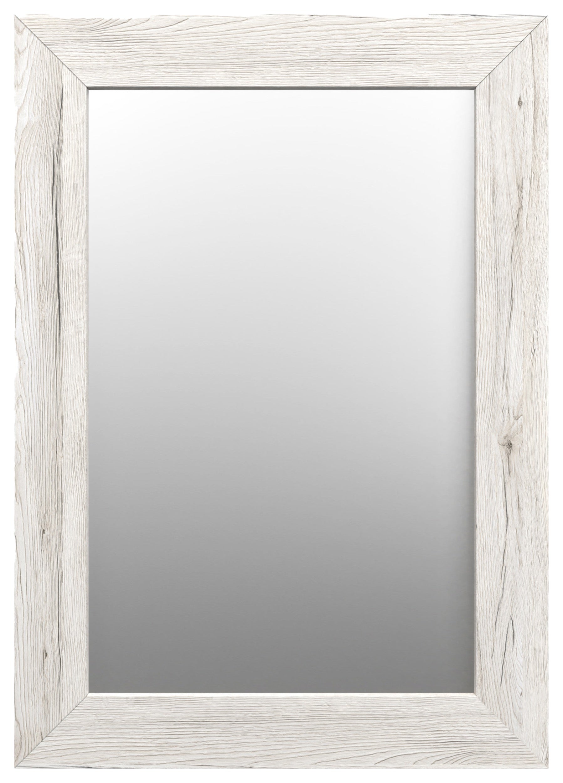 Lustro ścienne Hausly 86x60 cm białe drewno