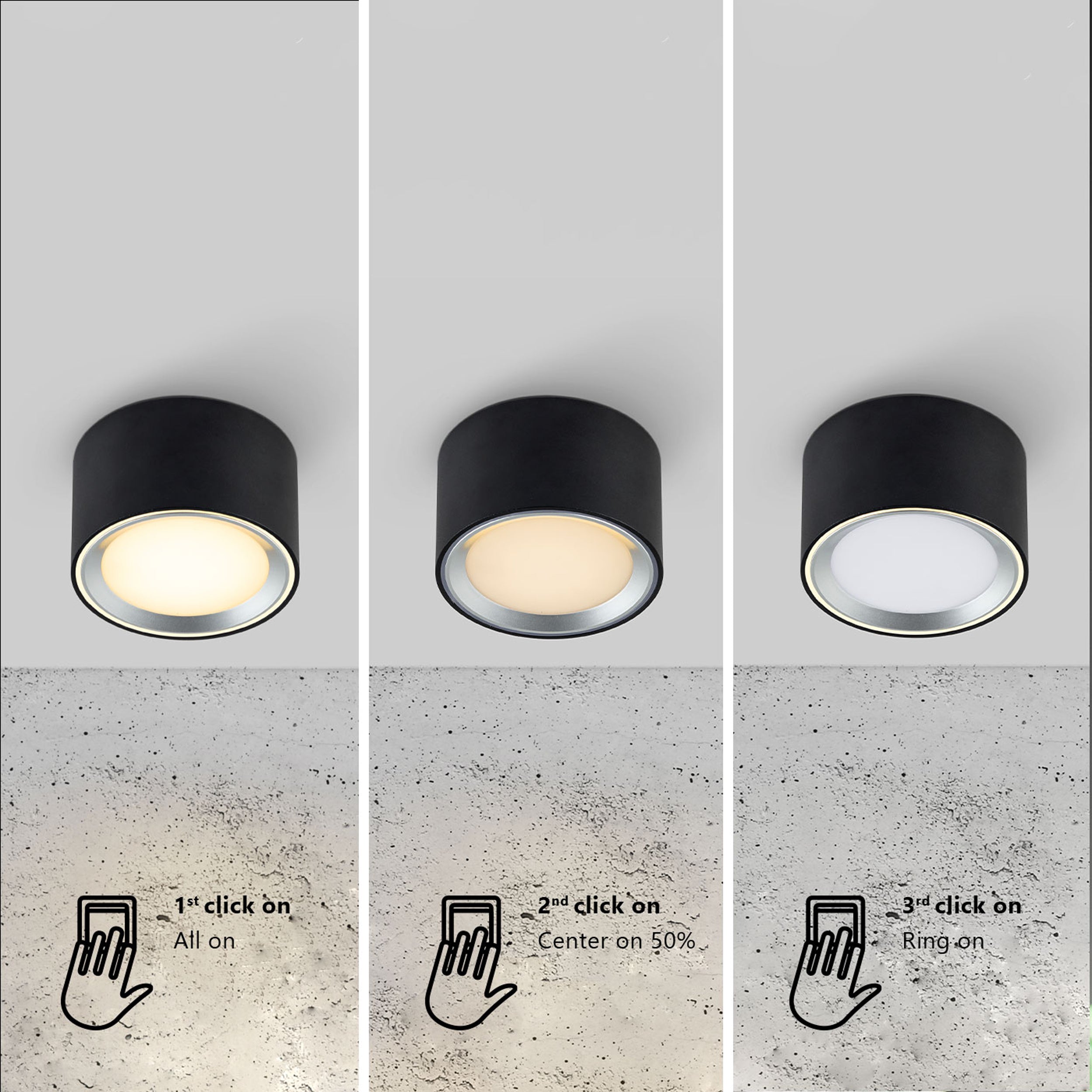 Lampa sufitowa Landon LED czarna IP44