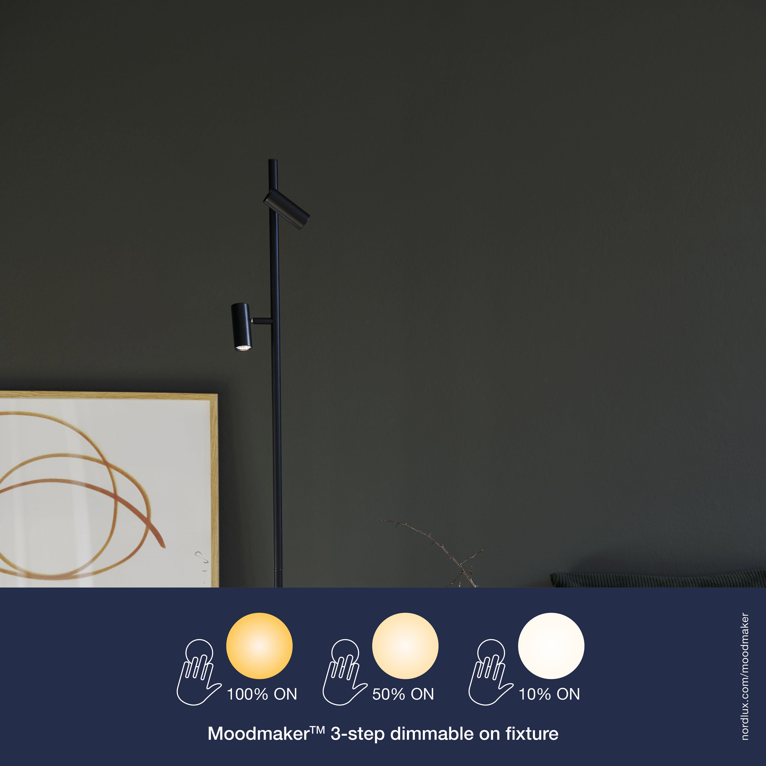 Lampa podłogowa Omari LED czarna z funkcja ściemniania