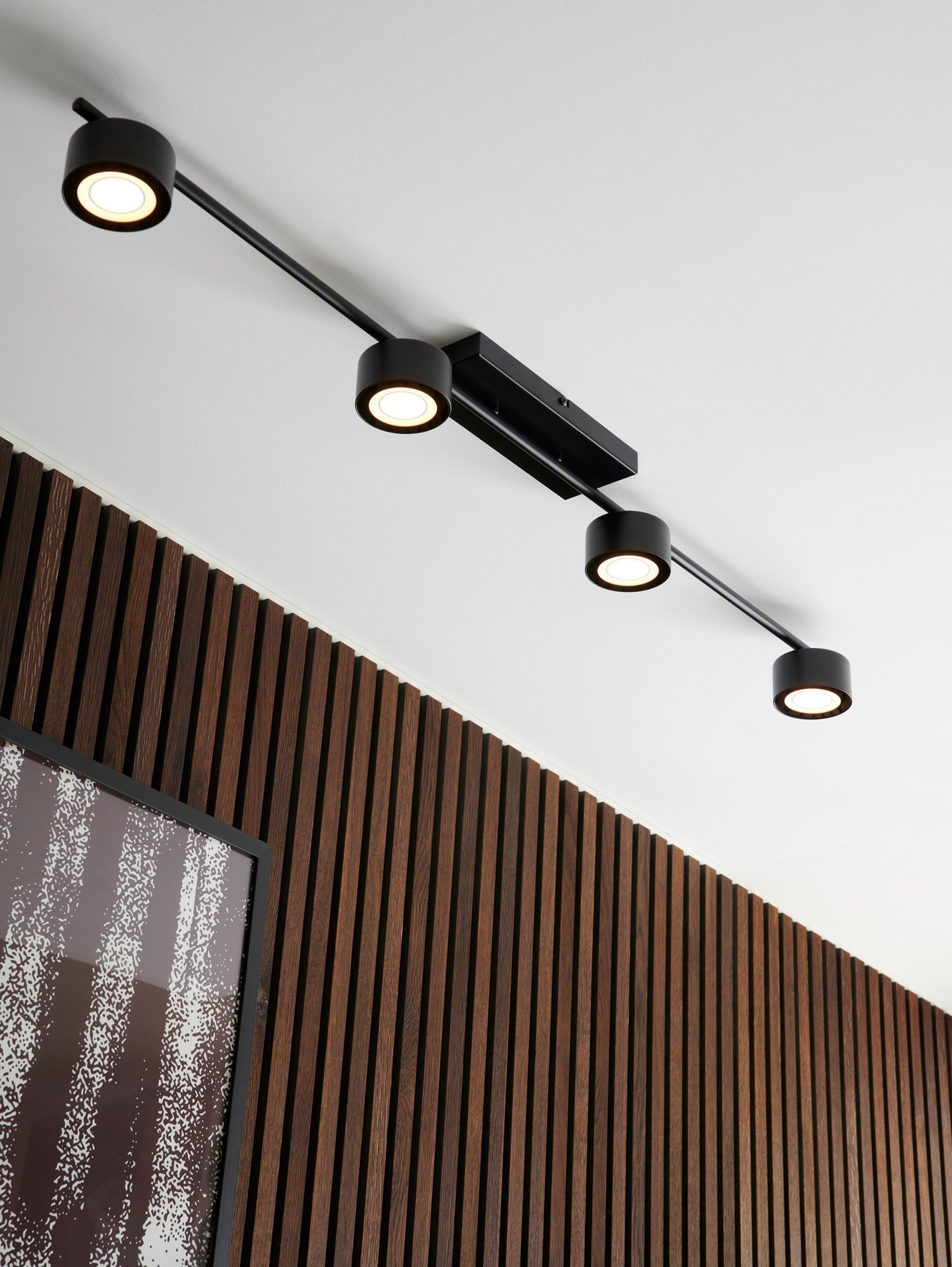 Plafon Clyde LED x4 czarny z funkcją ściemniania