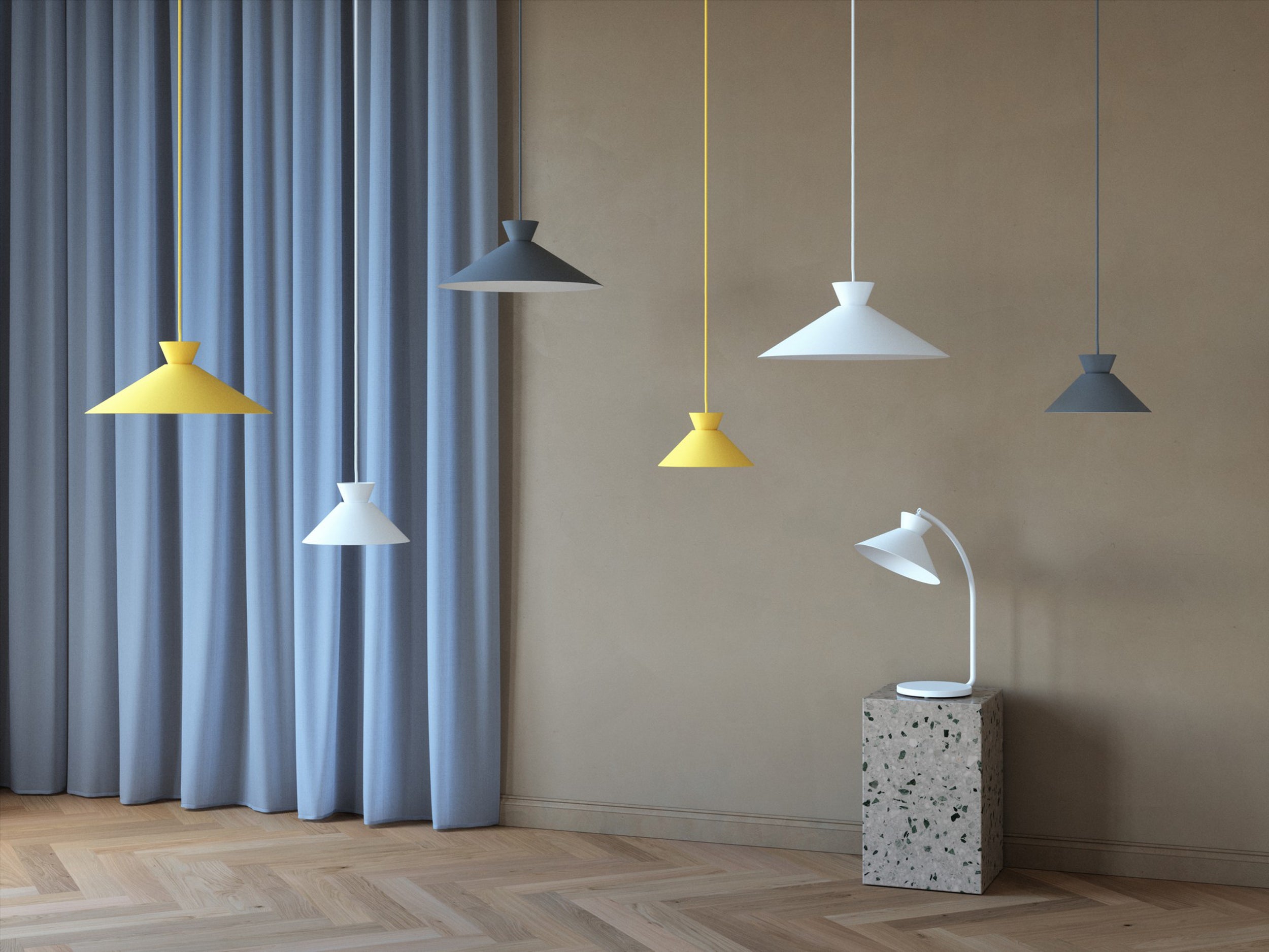 Lampa wisząca Dial 45 cm biała