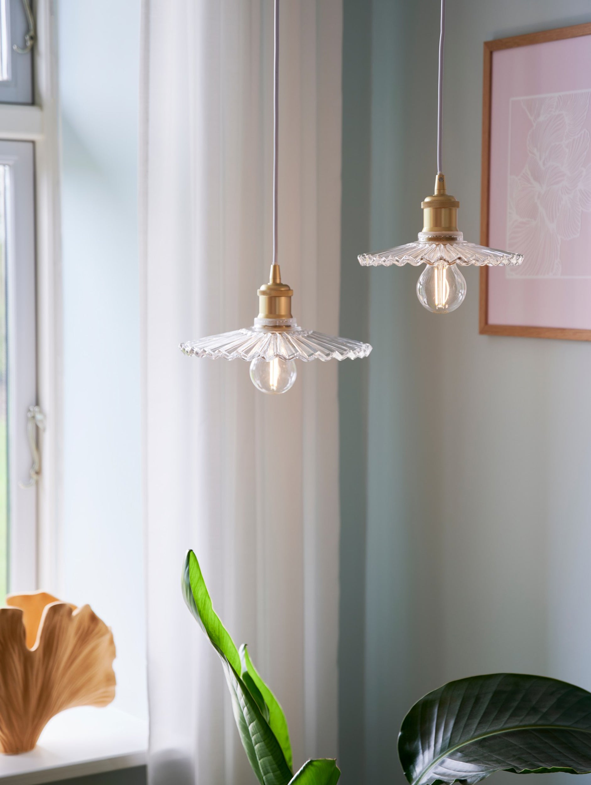 Lampa wisząca Torina złota transparentna