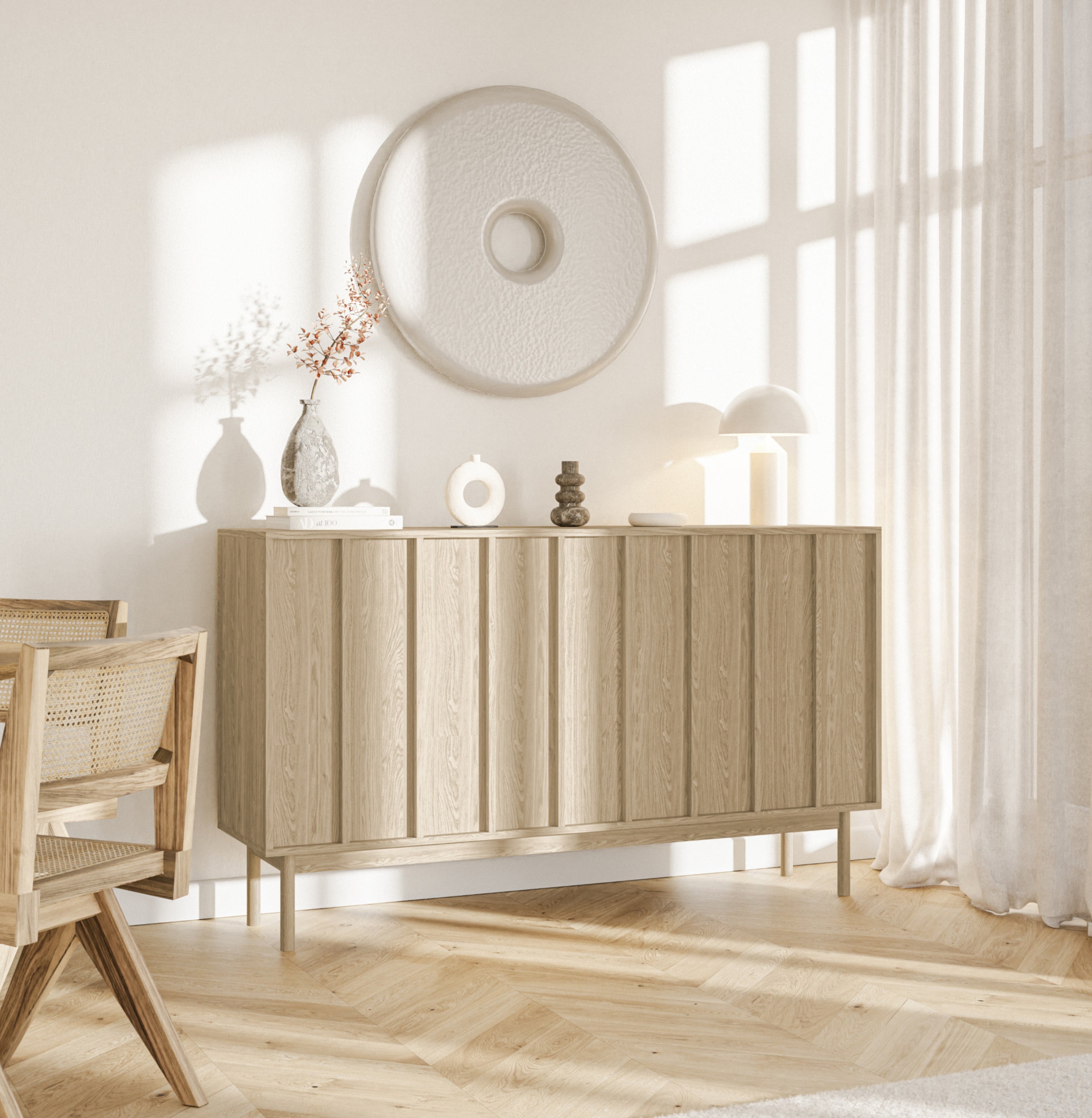 Komoda trzydrzwiowa Neksto 150 cm Dąb olejowany