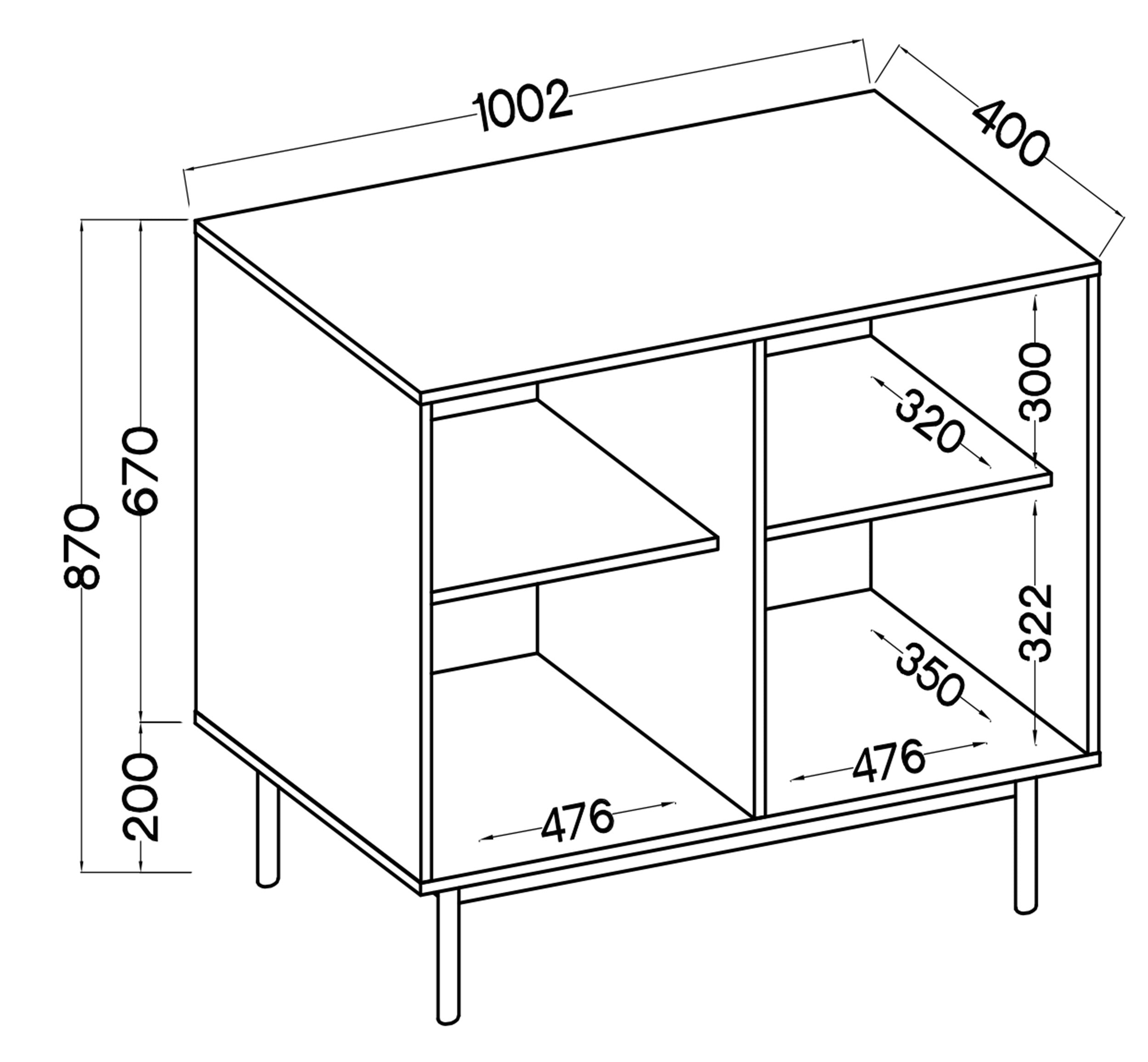 Komoda dwudrzwiowa Neksto 100 cm Dąb olejowany