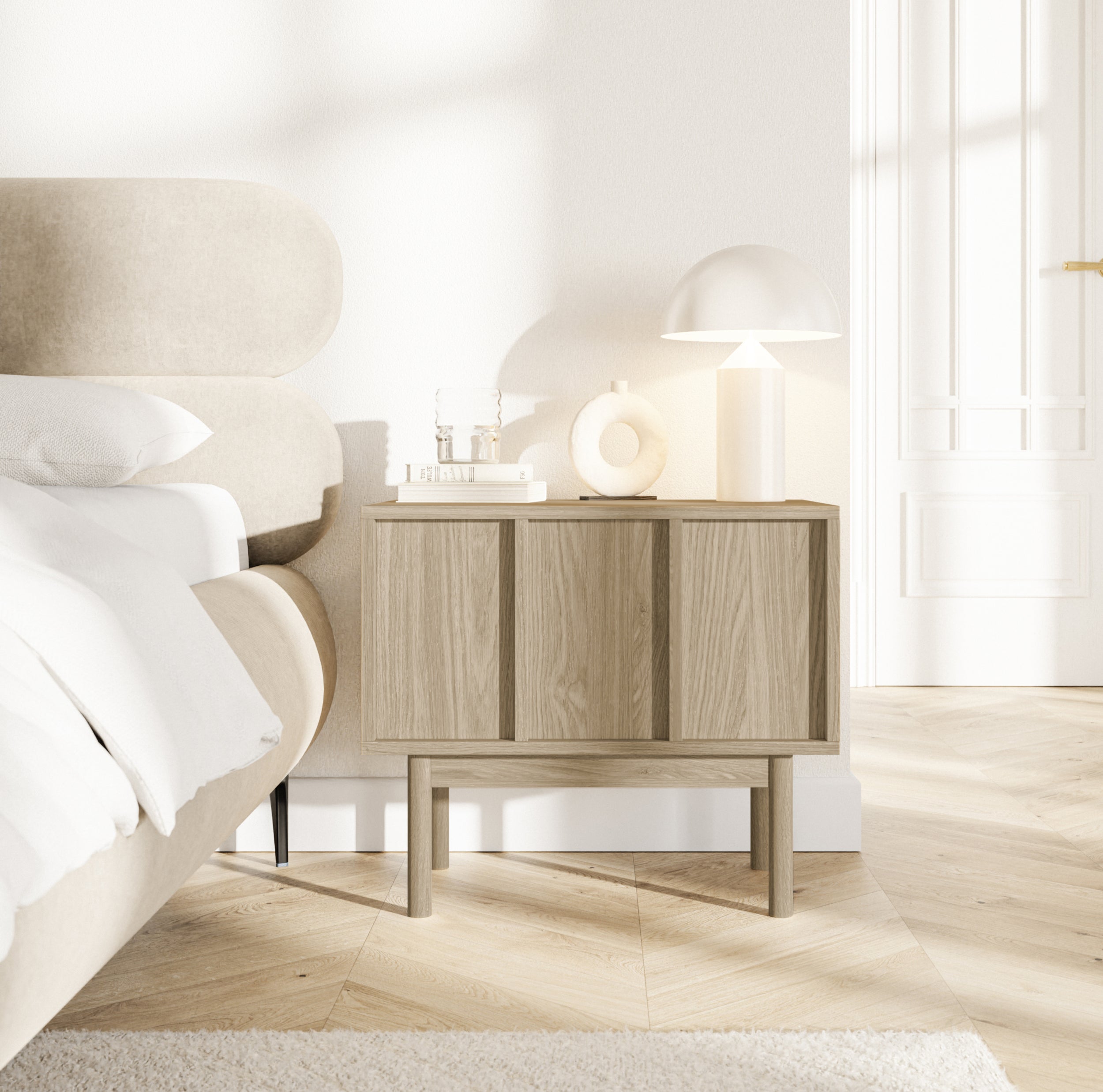 Szafka nocna Neksto z szufladą 58 cm Dąb olejowany