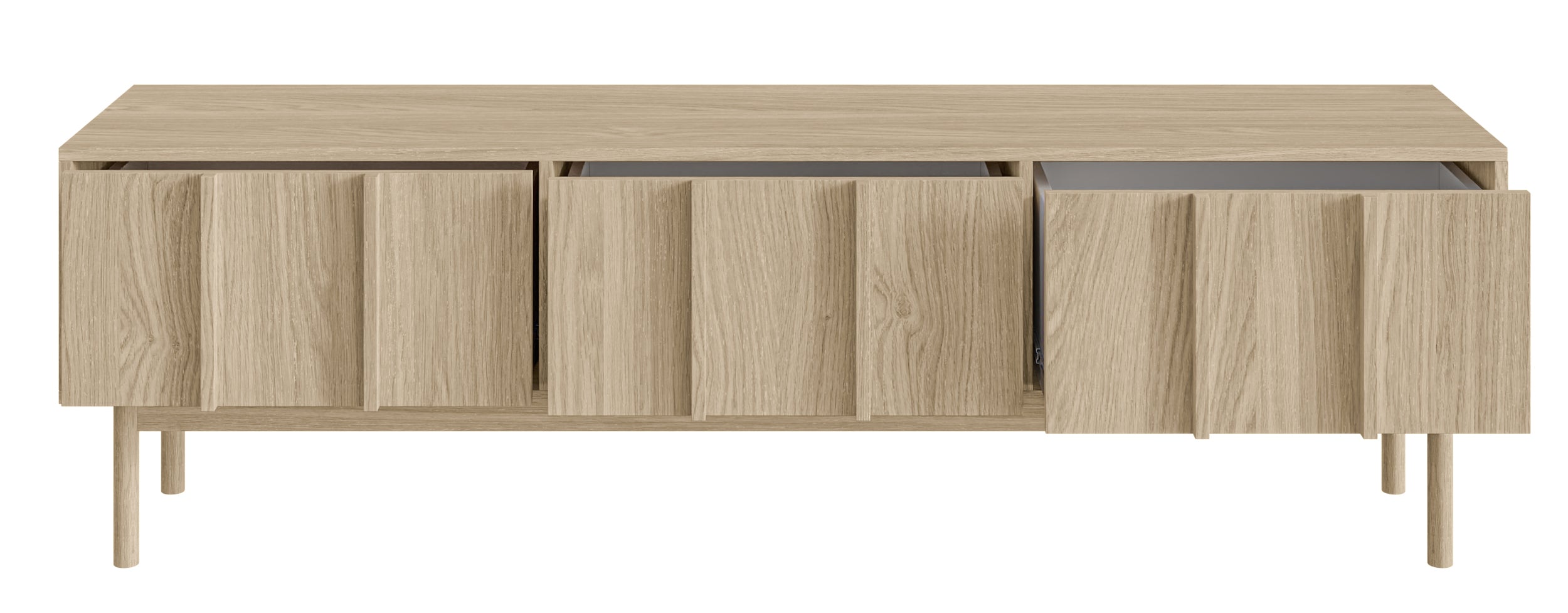 Szafka RTV Neksto z trzema szufladami 170 cm Dąb olejowany