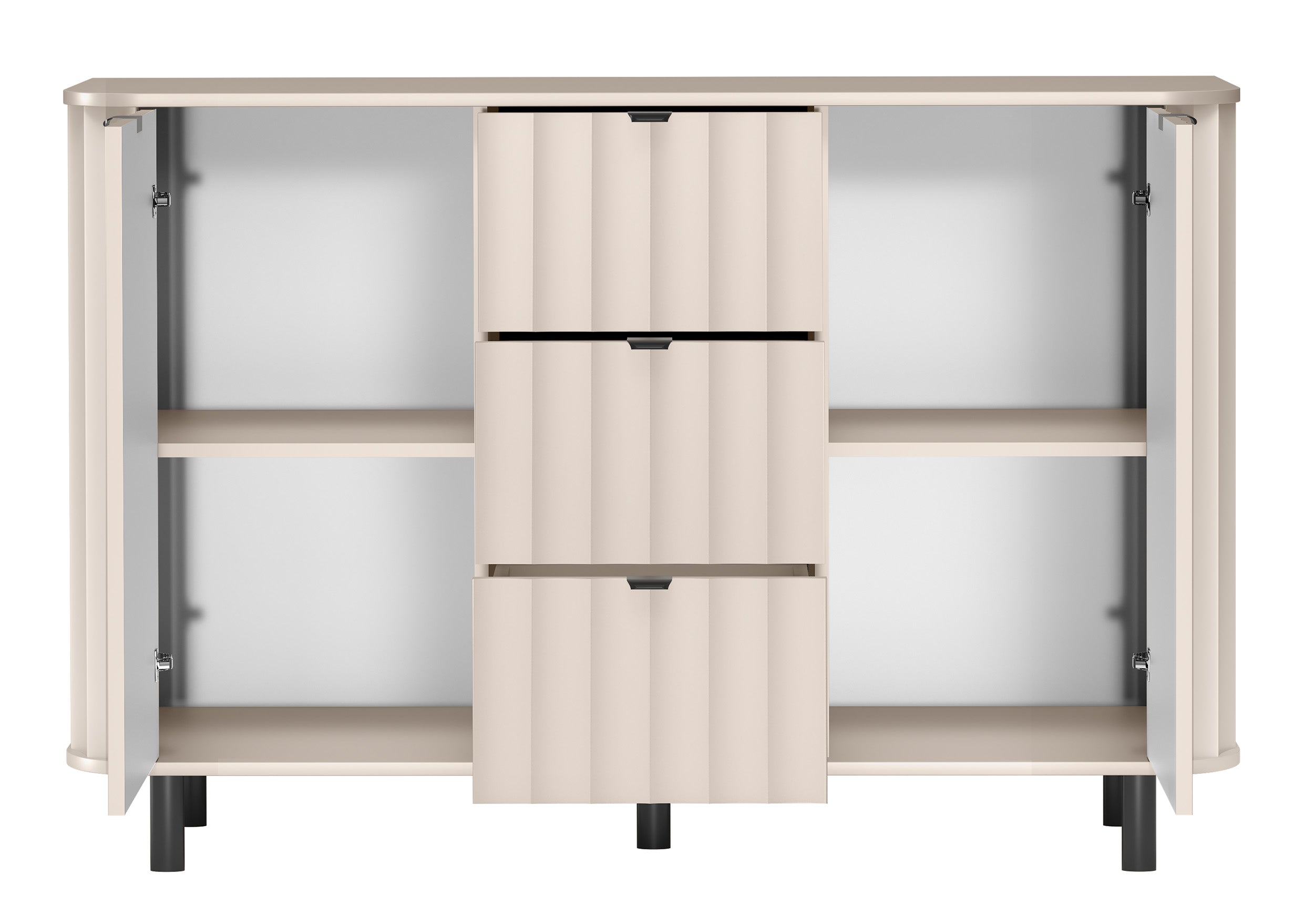 Komoda dwudrzwiowa Novado z trzema szufladami 137 cm kaszmir