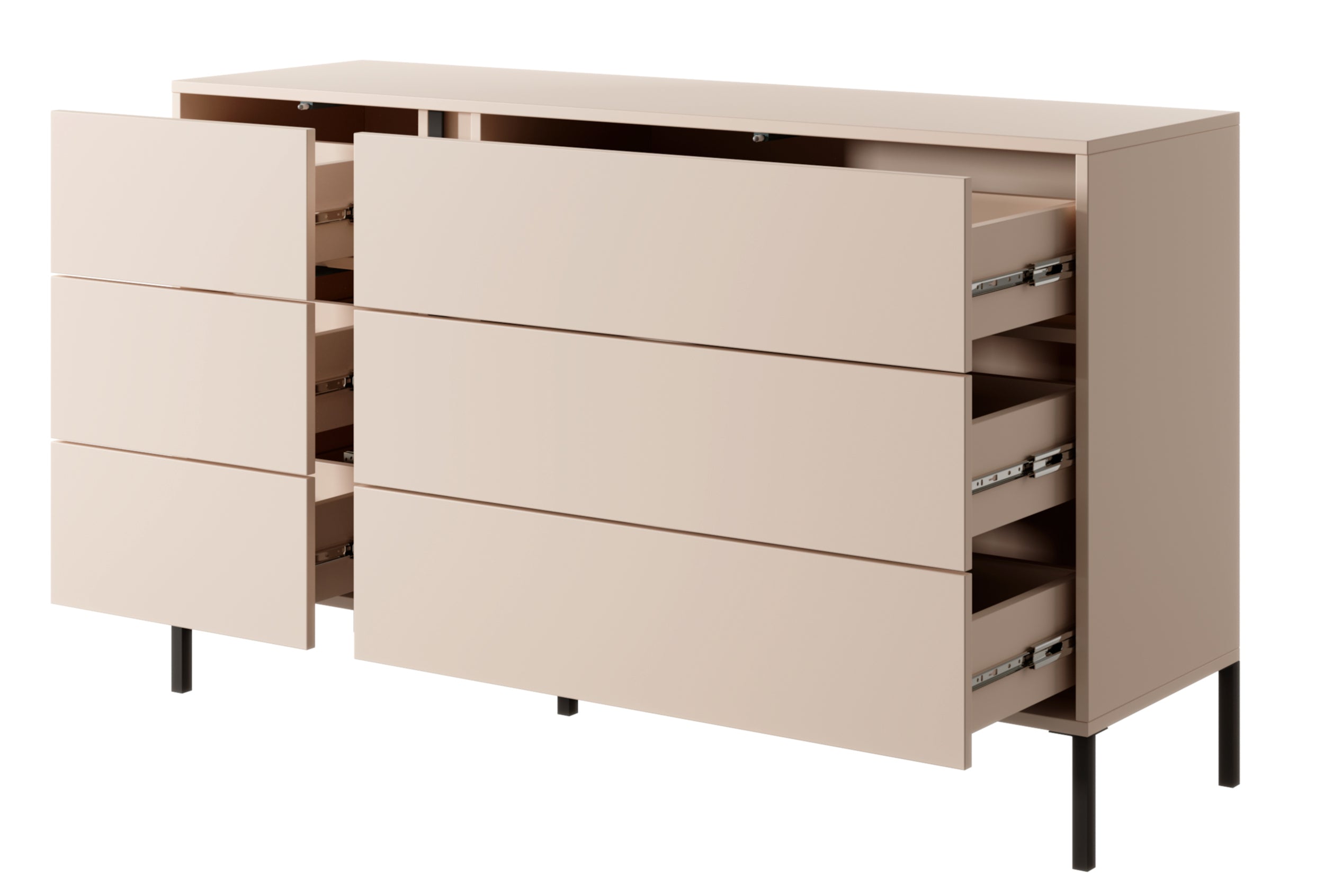 Komoda Odesty z sześcioma szufladami 137 cm Beżowa