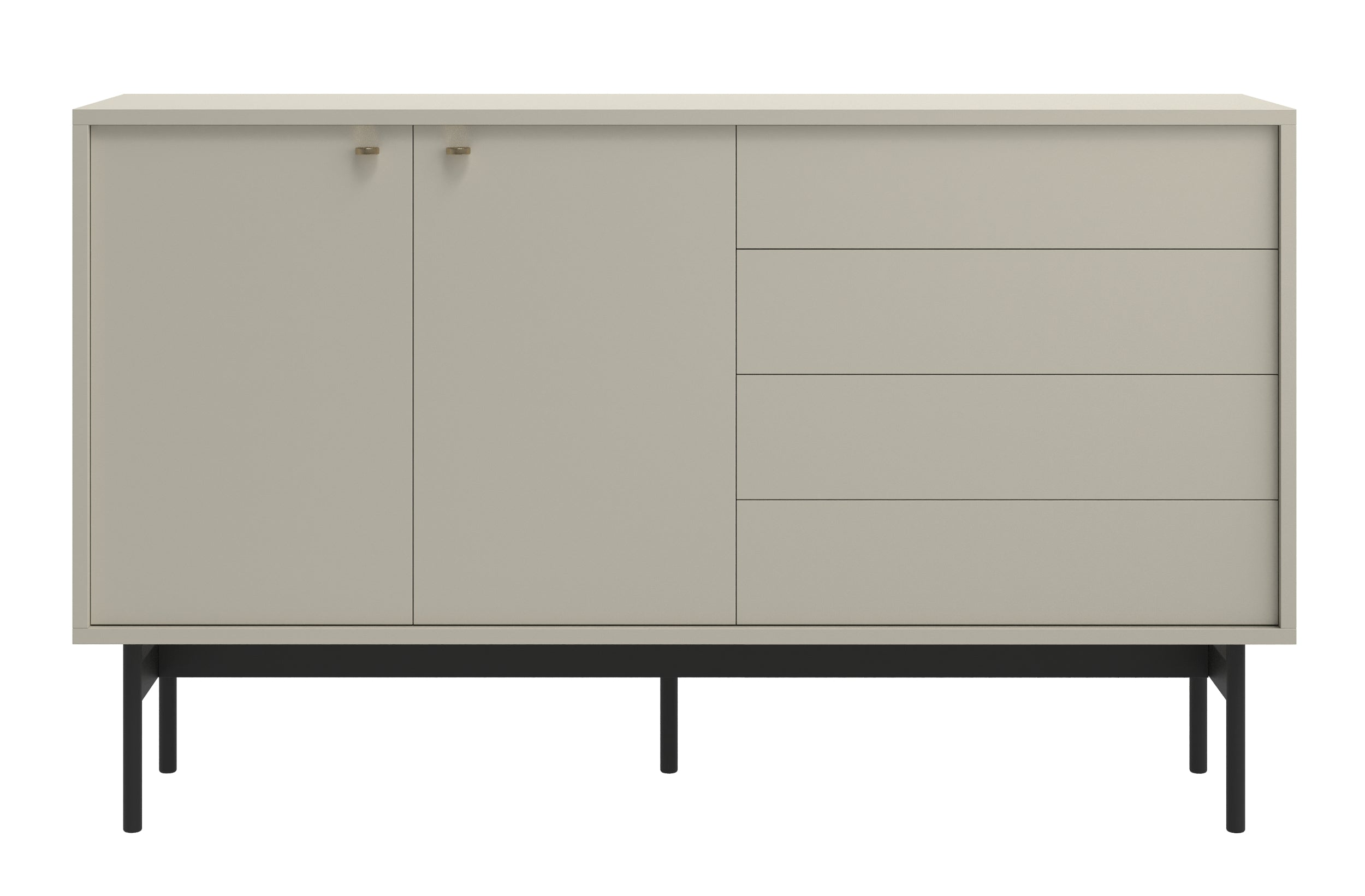 Komoda dwudrzwiowa Olar z czterema szufladami 154 cm kaszmir