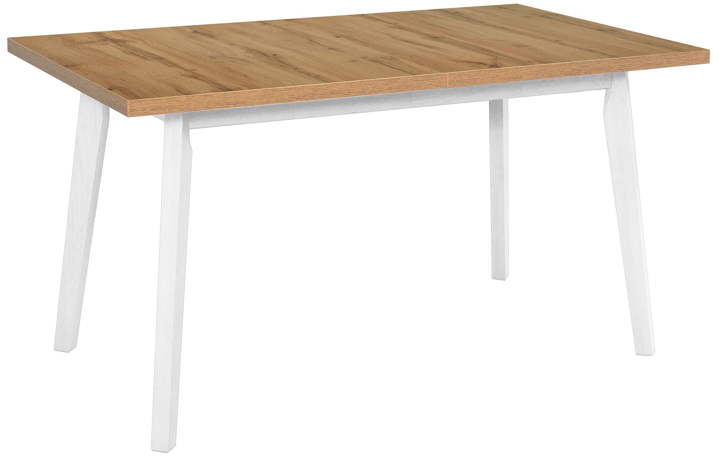 Stół drewniany do jadalni rozkładany Korror 140-180x80 cm biały/dąb wotan
