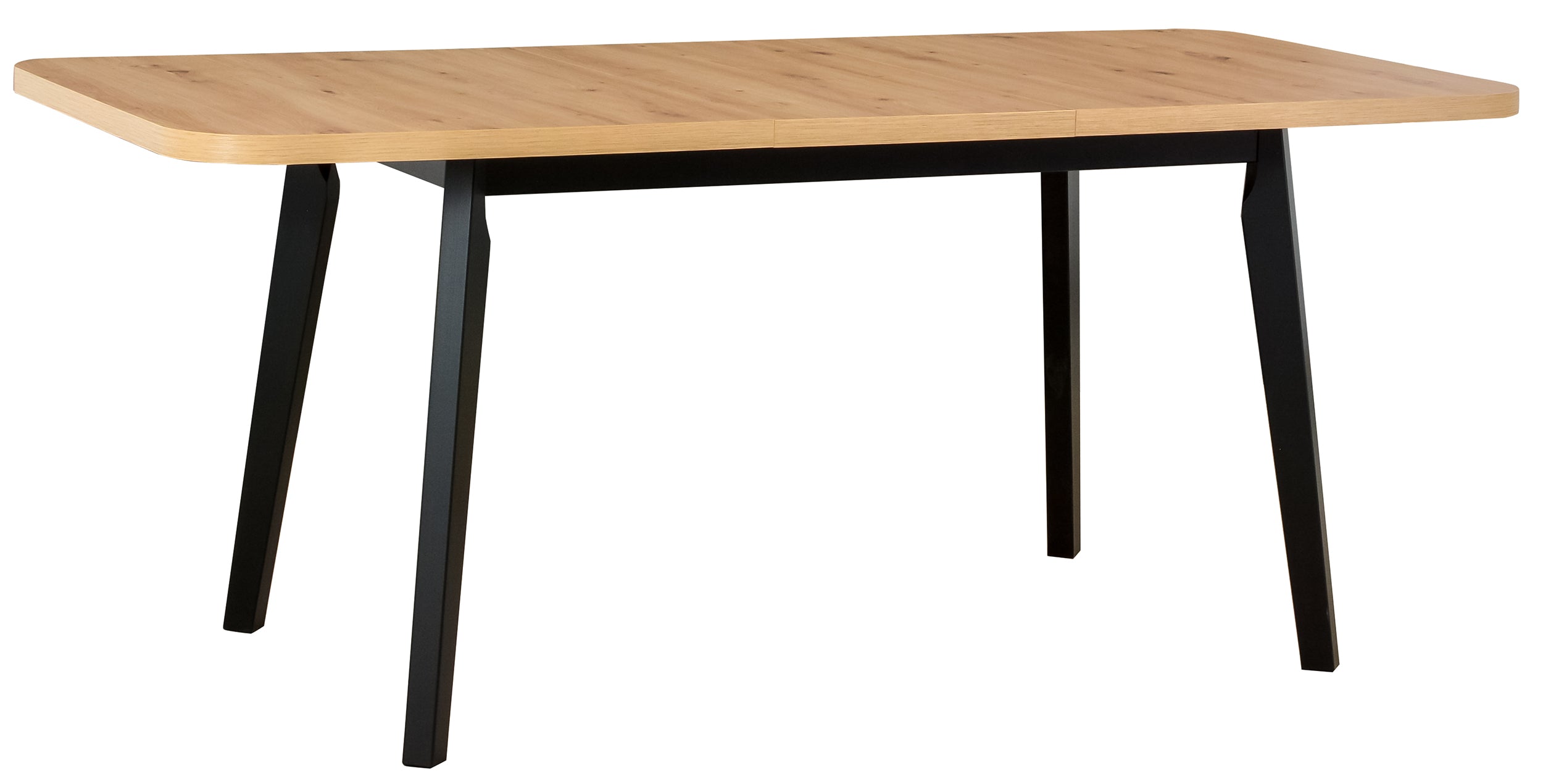 Stół drewniany do jadalni rozkładany Dimenly 140-180x80 cm czarny/dąb artisan