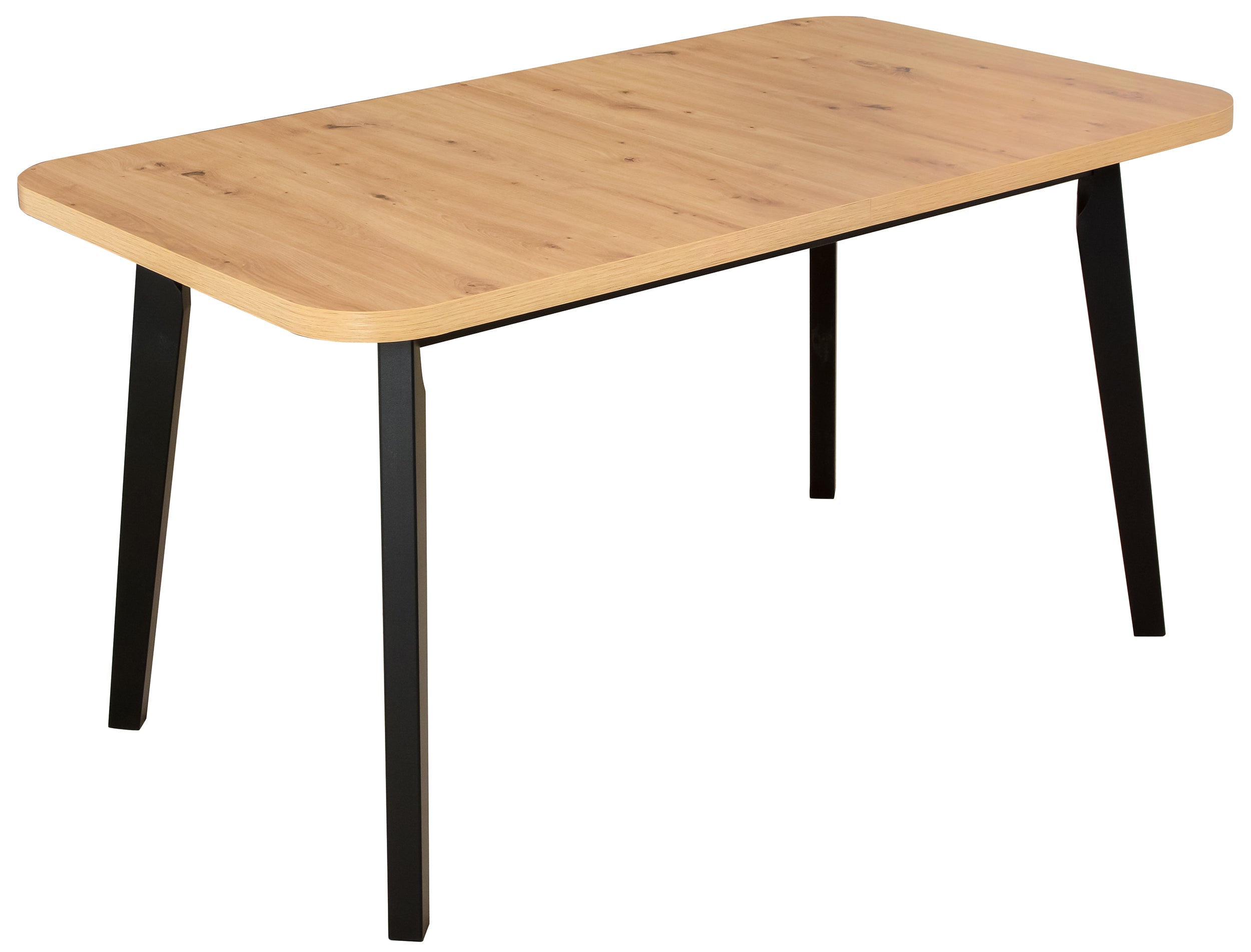 Stół drewniany do jadalni rozkładany Dimenly 140-180x80 cm czarny/dąb artisan