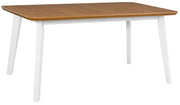 Stół drewniany do jadalni rozkładany Ofitied 140-180x80 cm biały/dąb naturalny
