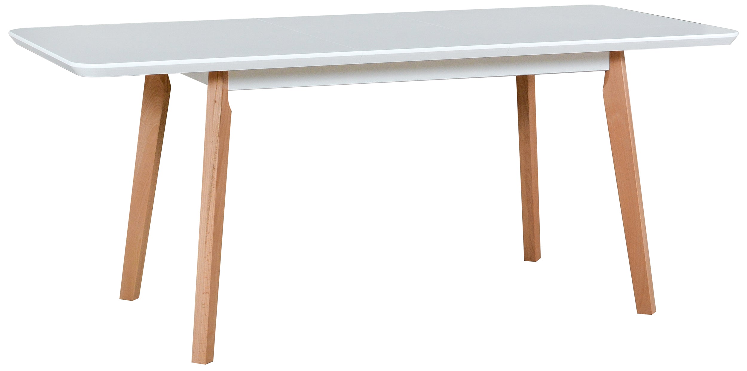 Stół drewniany do jadalni rozkładany Ofitied 140-180x80 cm dąb naturalny/biały