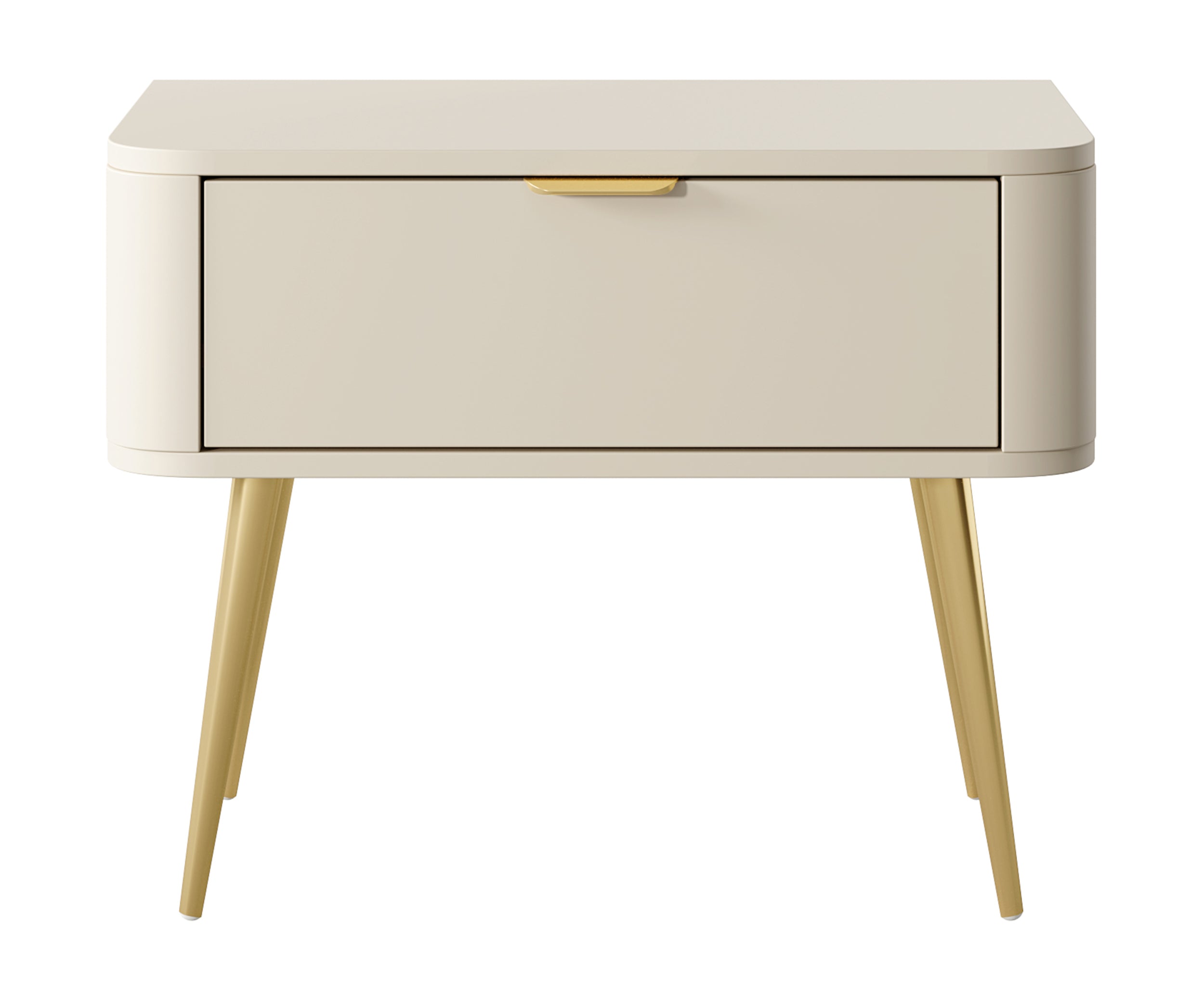 Szafka nocna Oval z szufladą 63 cm beż piaskowy