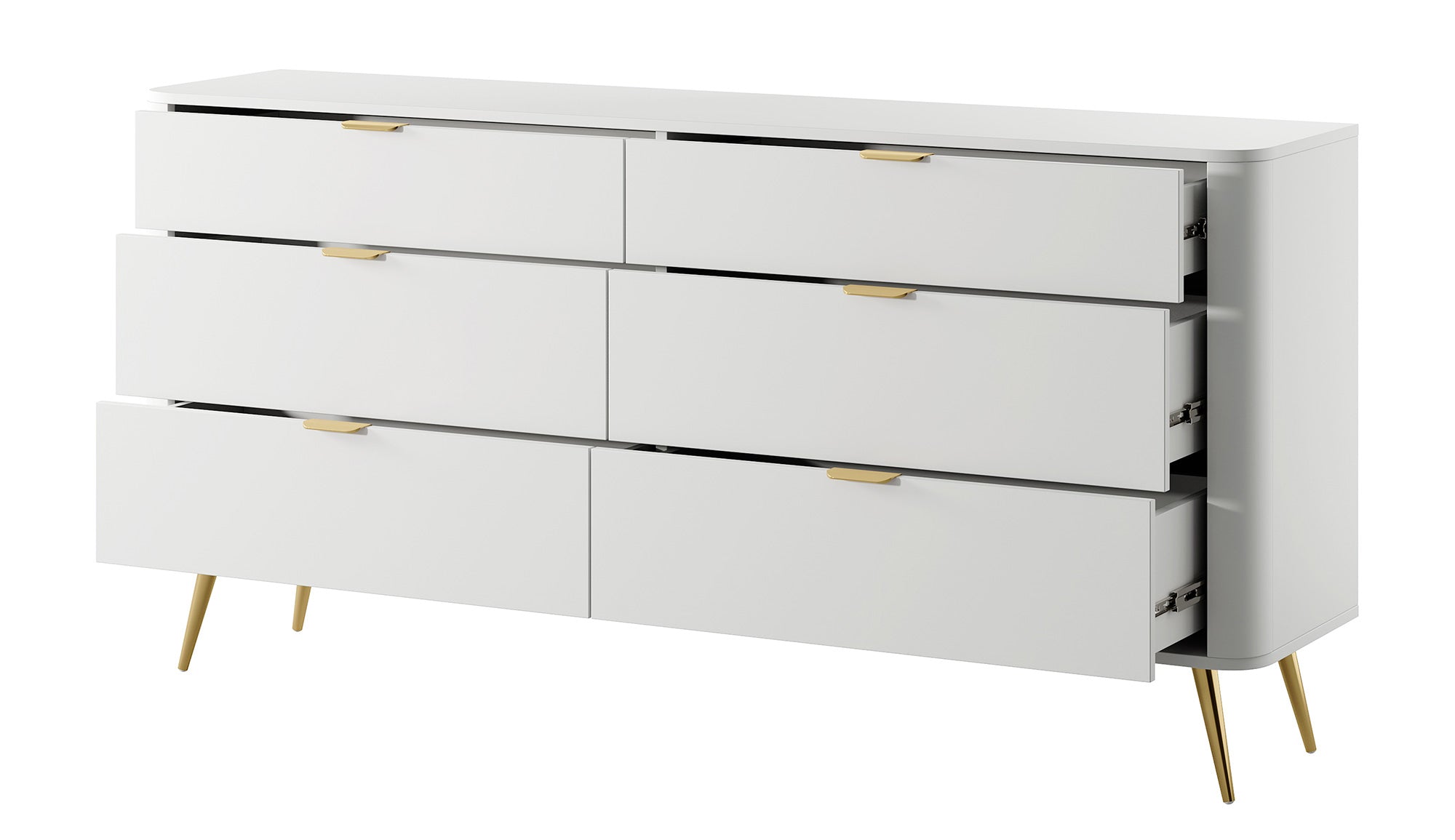 Komoda Oval z sześcioma szufladami 173 cm Biała