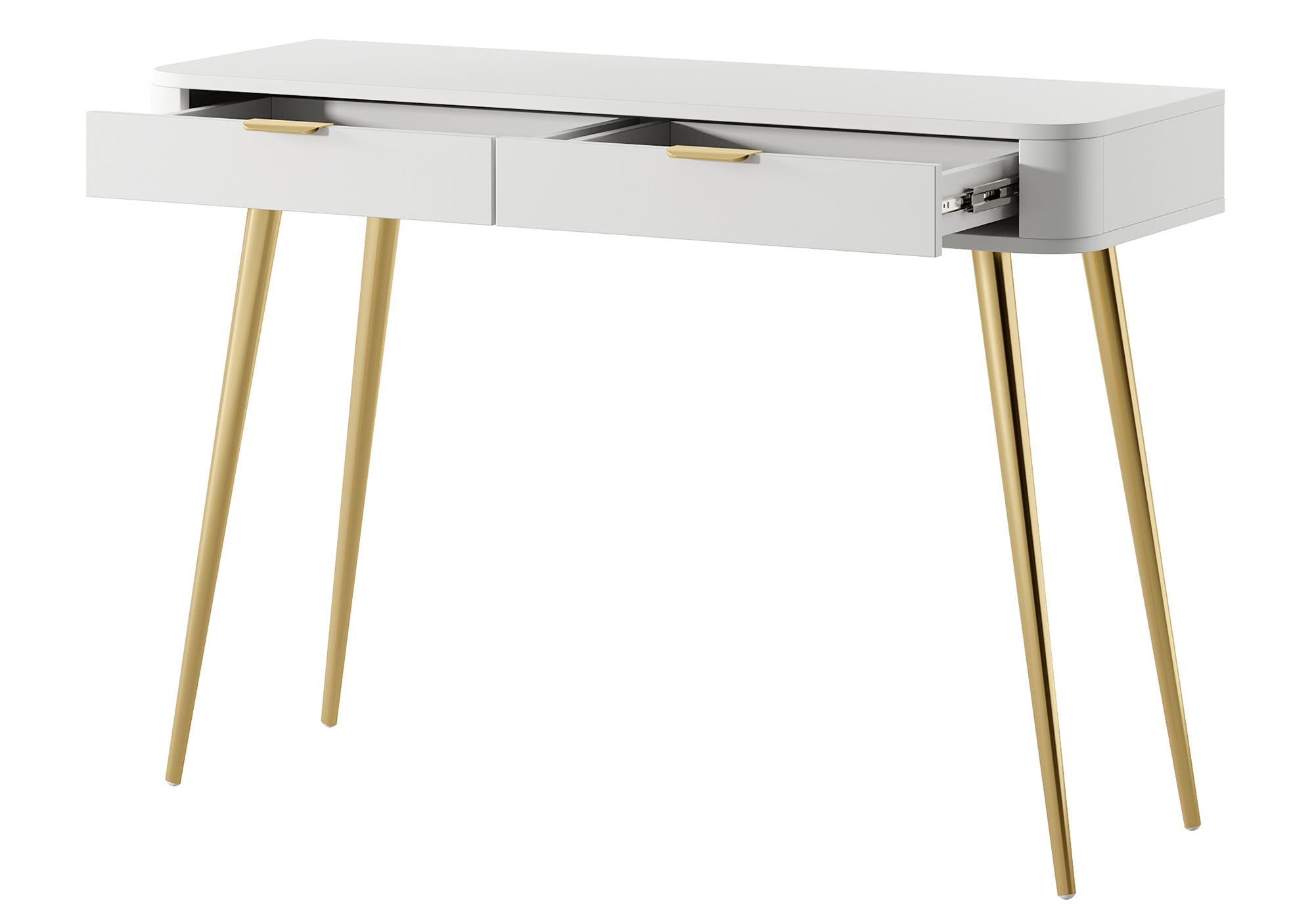 Toaletka z szufladami Oval 112 cm Biała