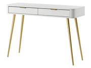 Toaletka z szufladami Oval 112 cm Biała
