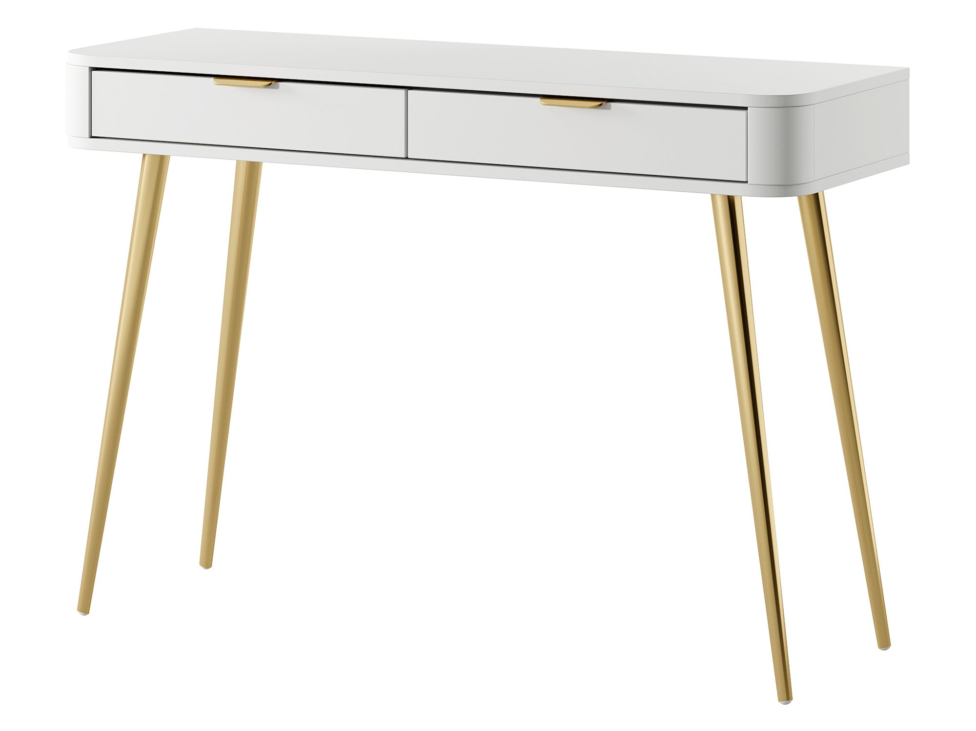 Toaletka z szufladami Oval 112 cm Biała