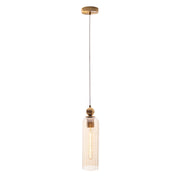 Lampa wisząca Campanila mosiądz szkło szampańskie