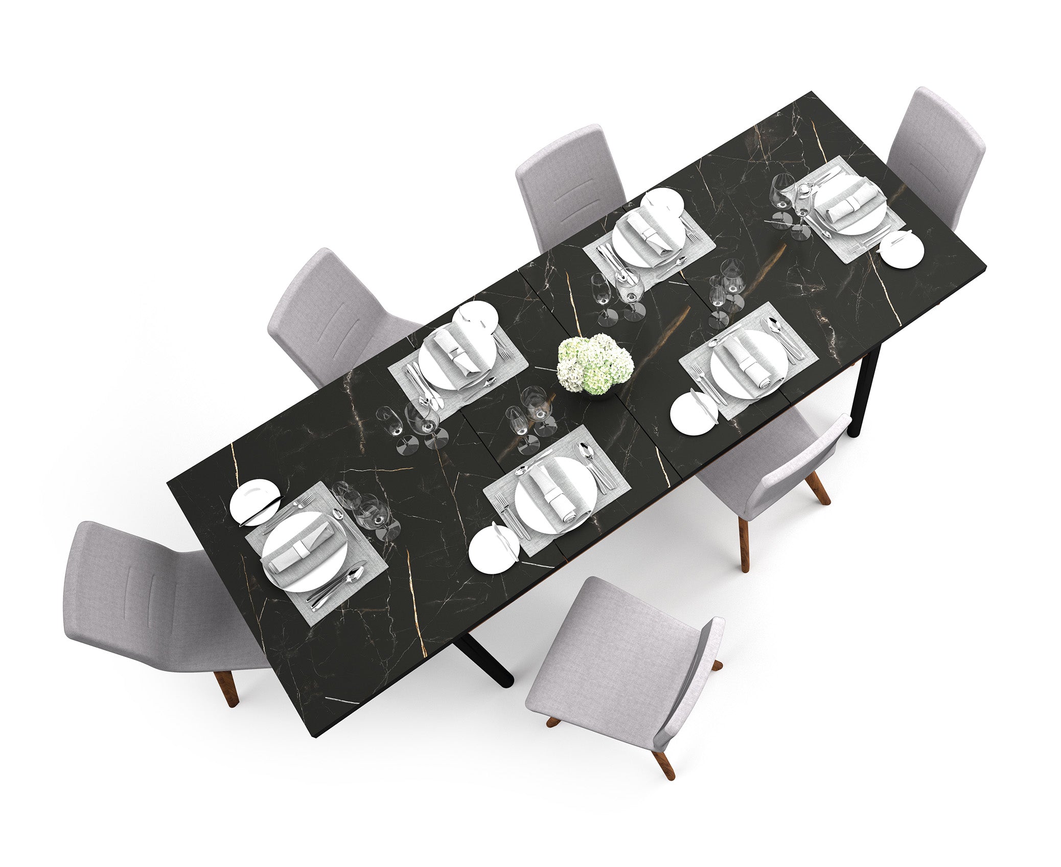 Stół rozkładany Prestigo 160-240x90 cm orzech warmia/czarny/san sebastian