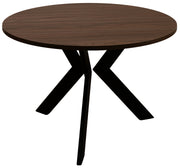 Stolik kawowy Loussly okrągły 75 cm orzech wisconsin z czarnymi nogami
