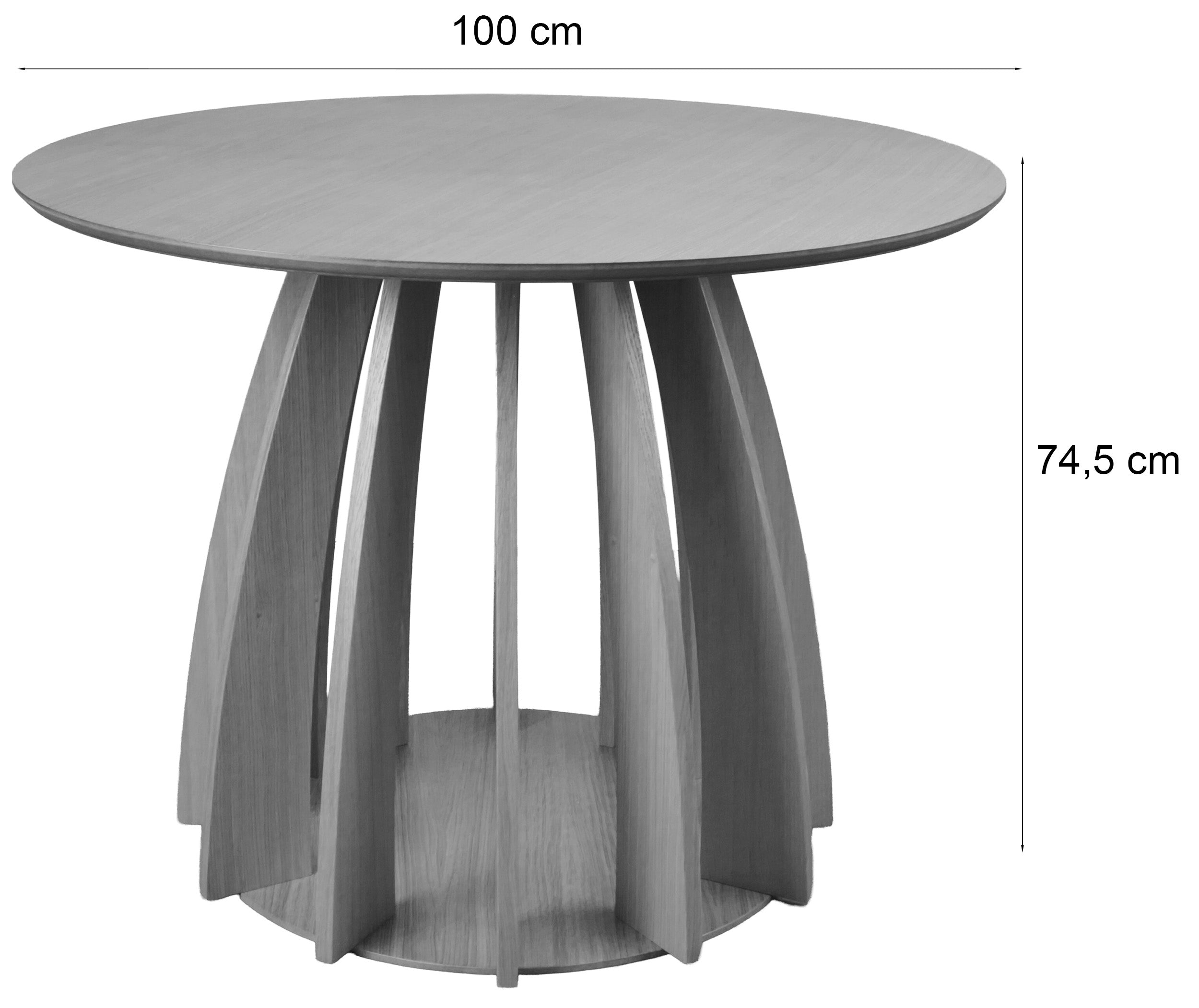 Stół okrągły do jadalni Diciffy 100 cm czarny fornir