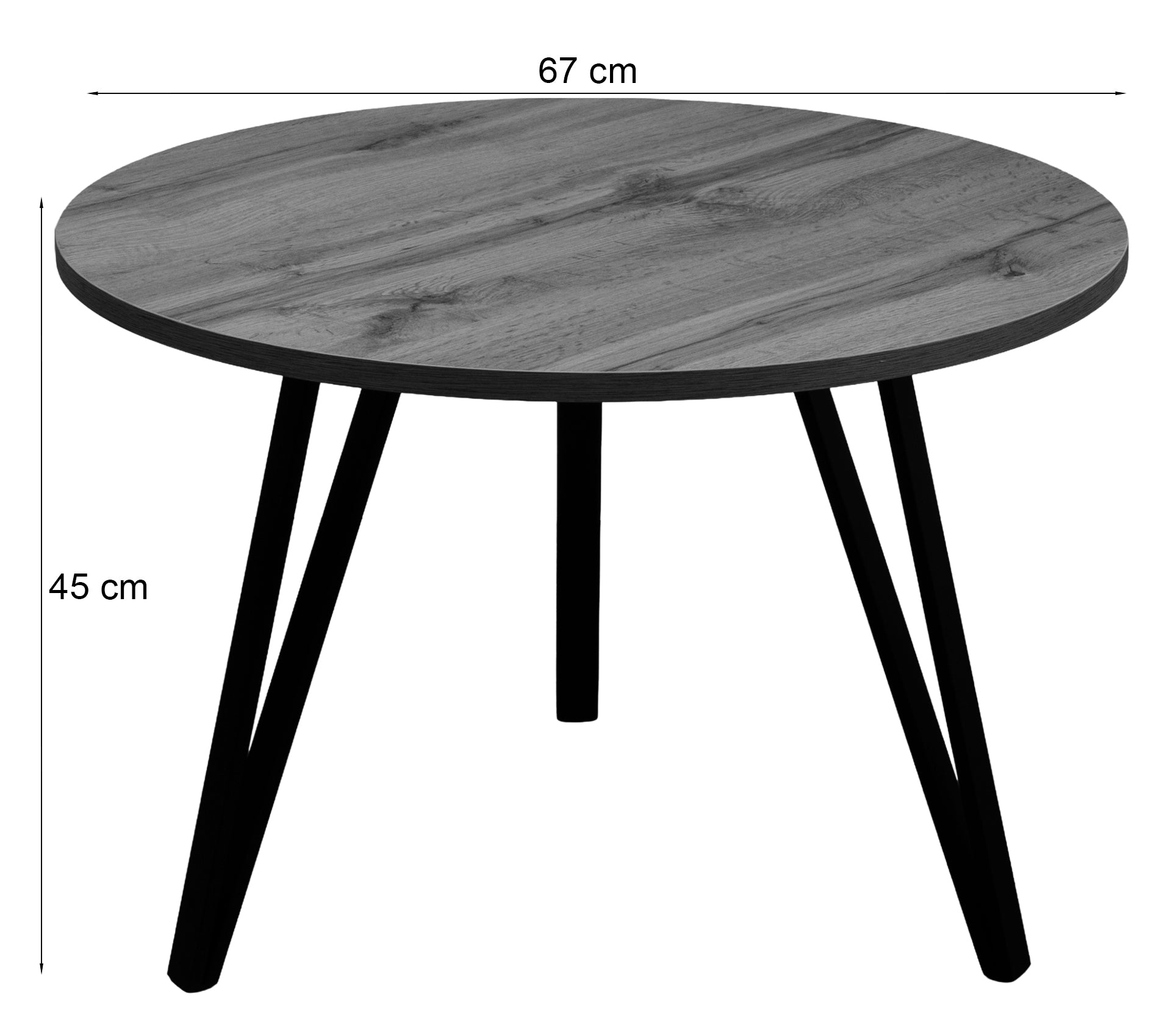 Stolik kawowy Iminglly okrągły 67 cm czarny