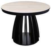 Stół rozkładany do jadalni Diciffy 100-140x100 cm Scandic beech z czarną podstawą