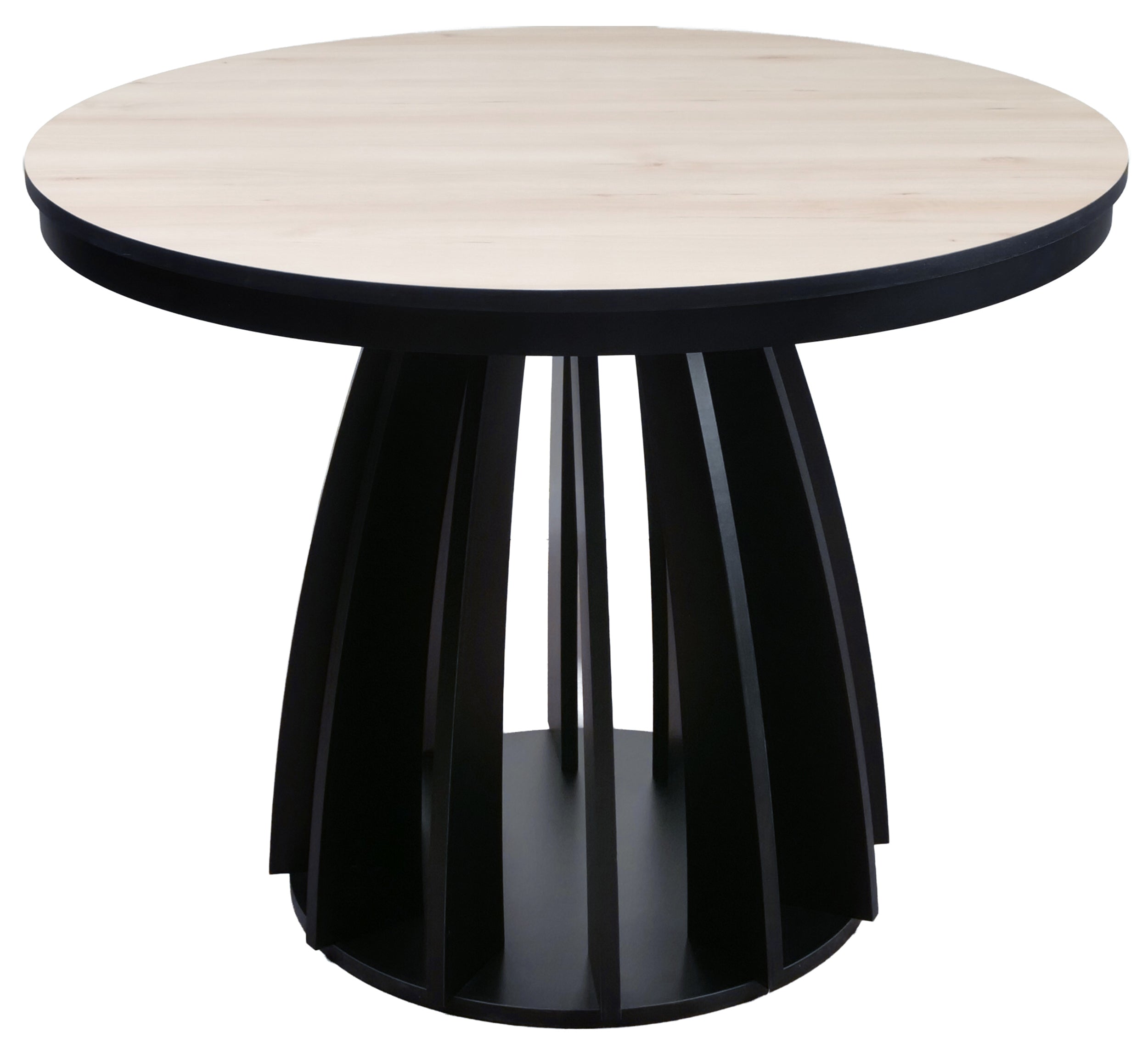 Stół rozkładany do jadalni Diciffy 100-140x100 cm Scandic beech z czarną podstawą