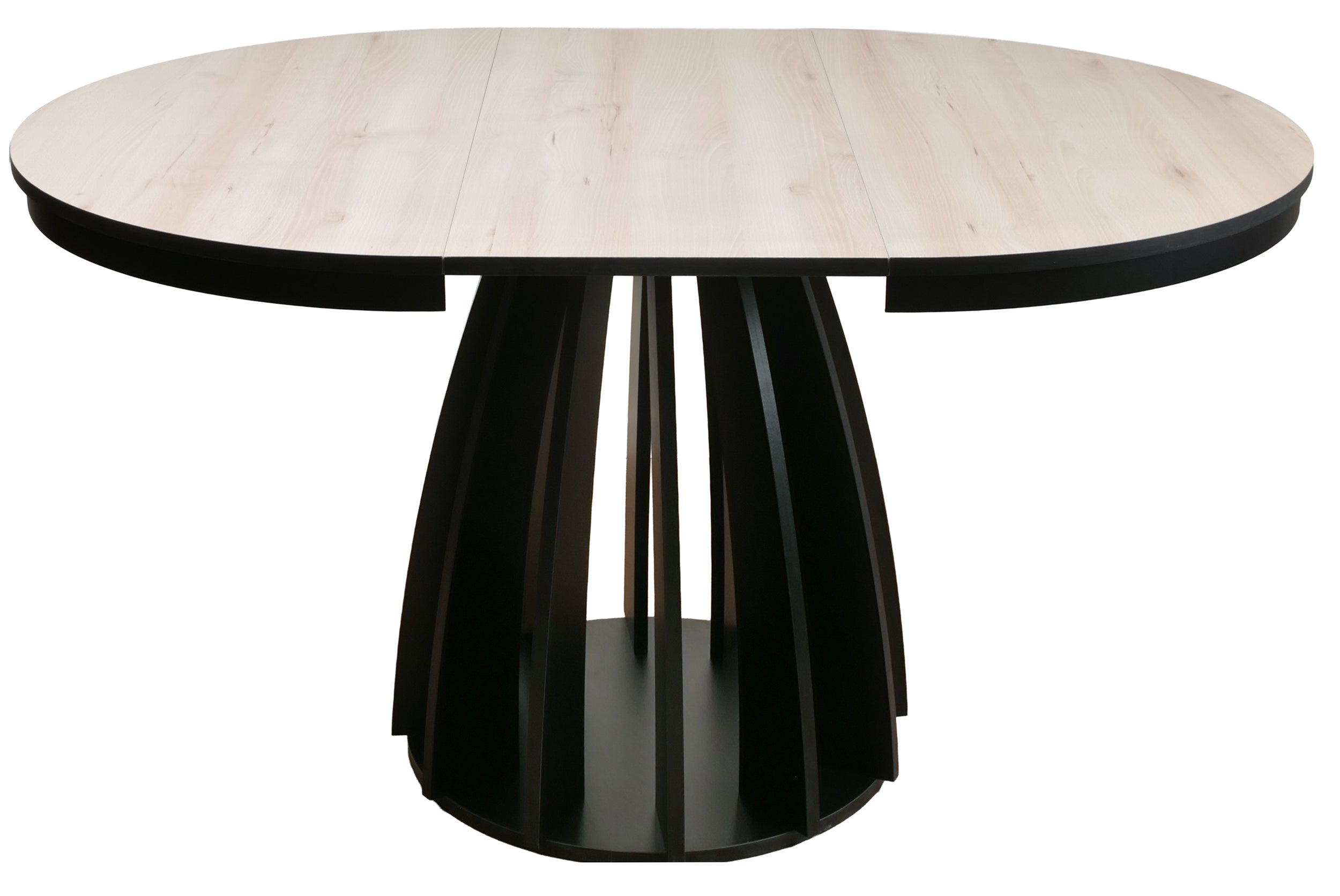 Stół rozkładany do jadalni Diciffy 100-140x100 cm Scandic beech z czarną podstawą