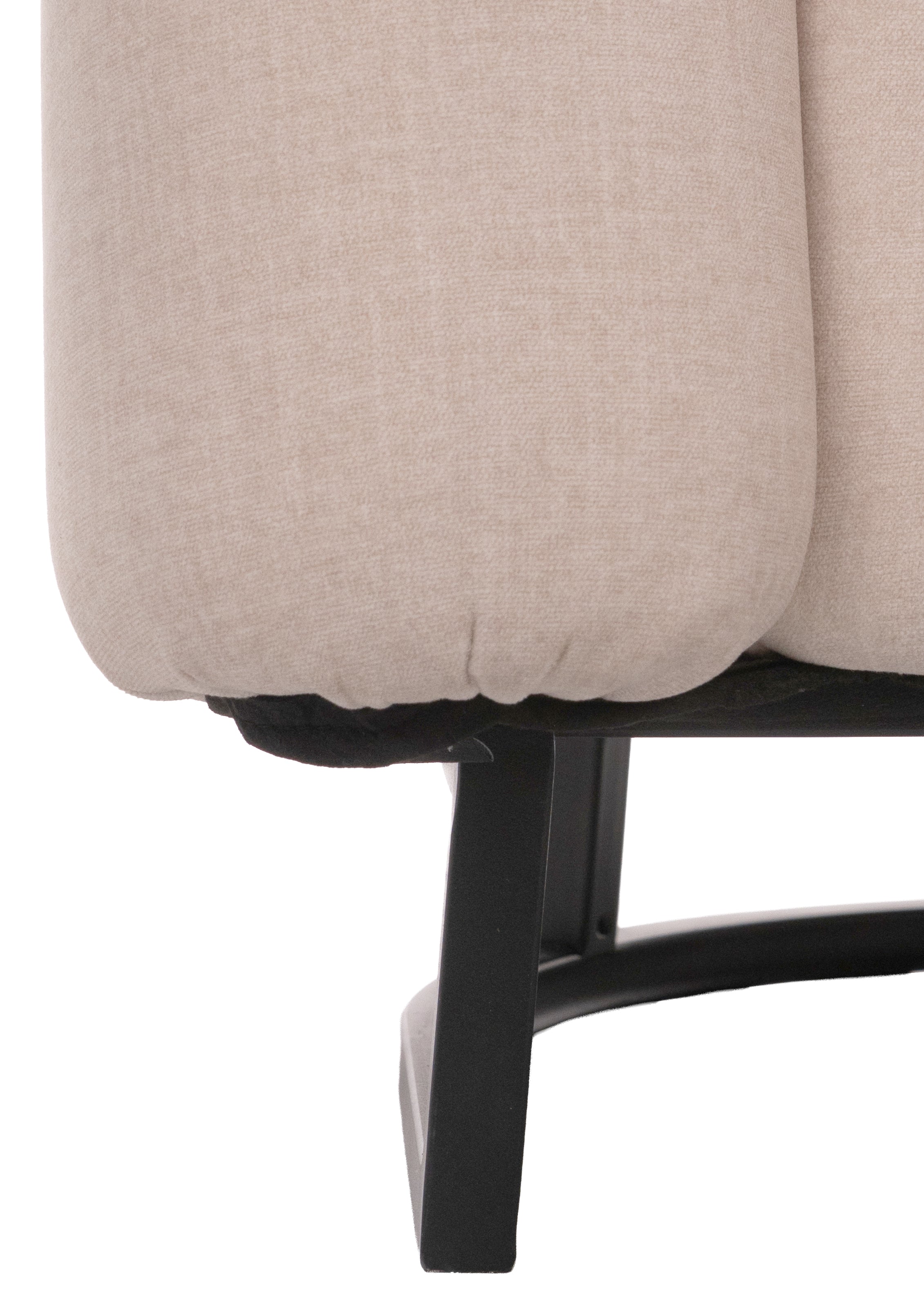 OUTLET Fotel wypoczynkowy Flessa w tkaninie łatwoczyszczącej kremowy welur