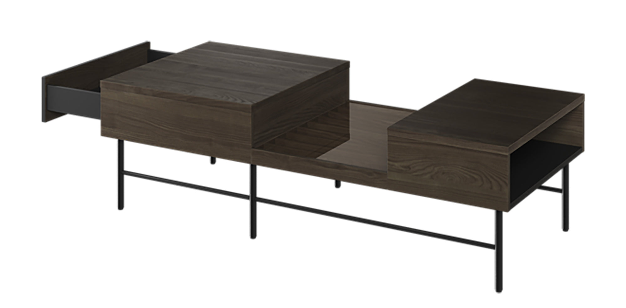 Stolik kawowy Piemonte 134x60 cm Jesion portland/czarny