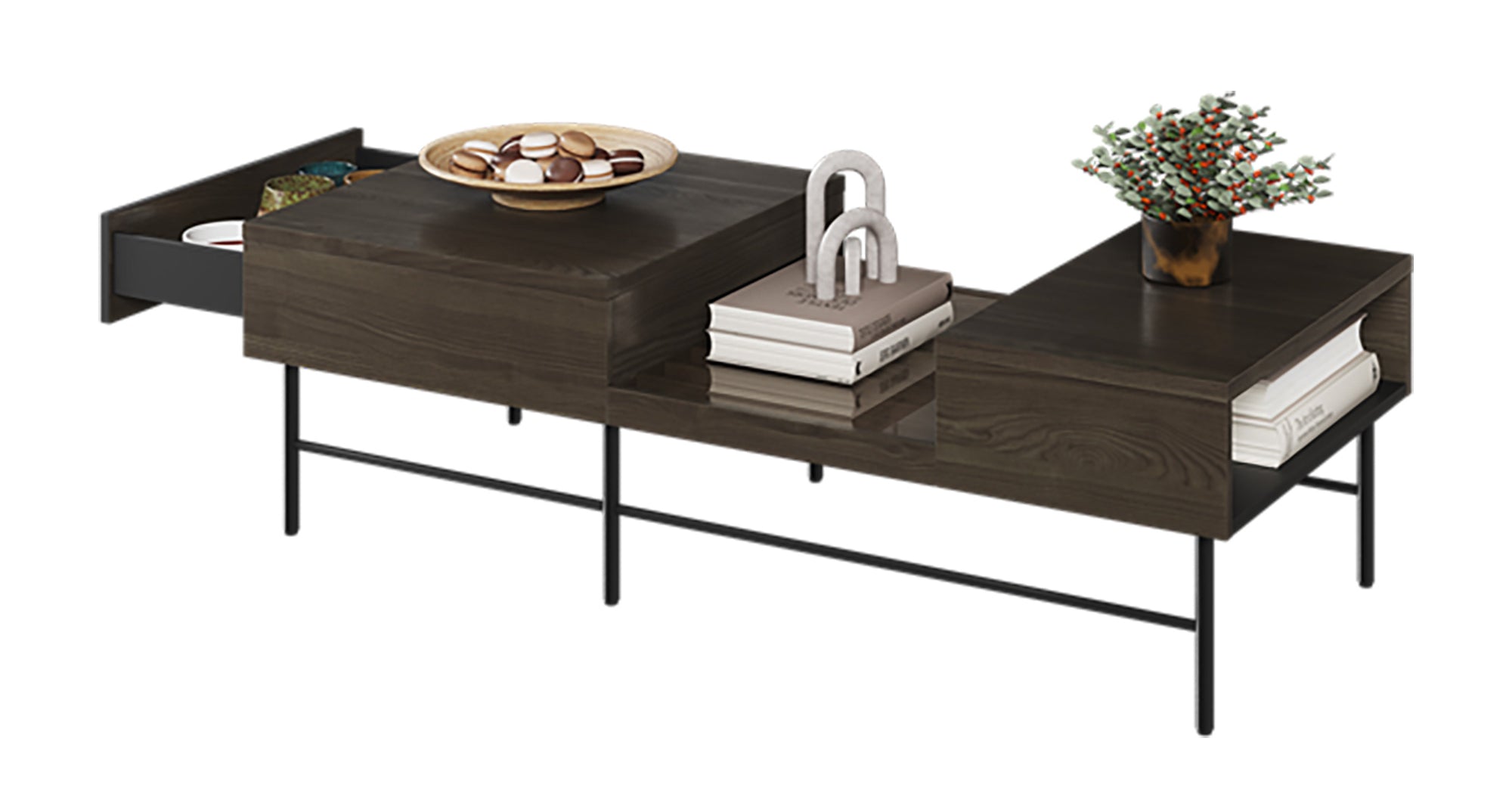 Stolik kawowy Piemonte 134x60 cm Jesion portland/czarny