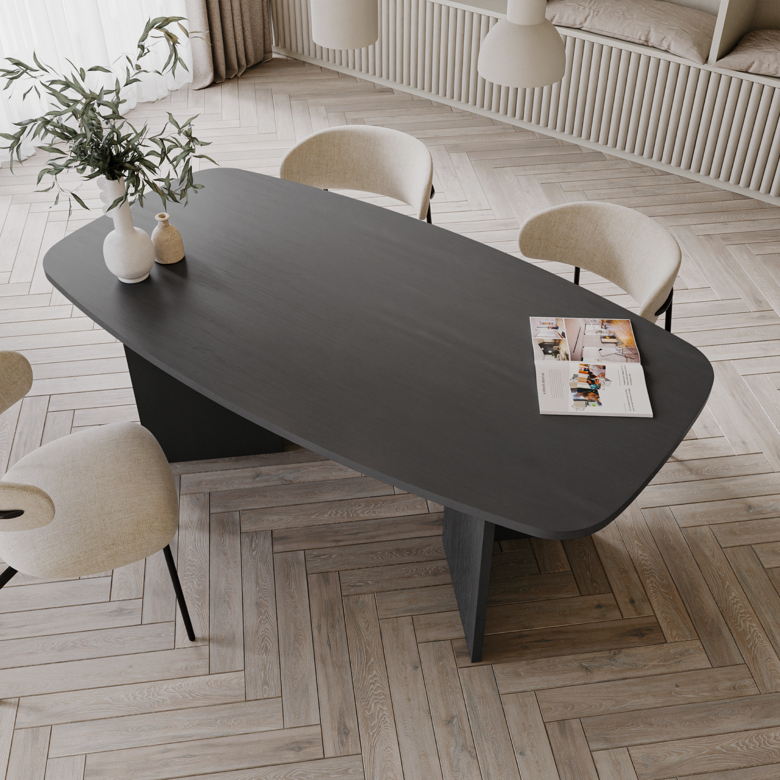 Stół do jadalni Piano 190 cm jesion prestige czarny
