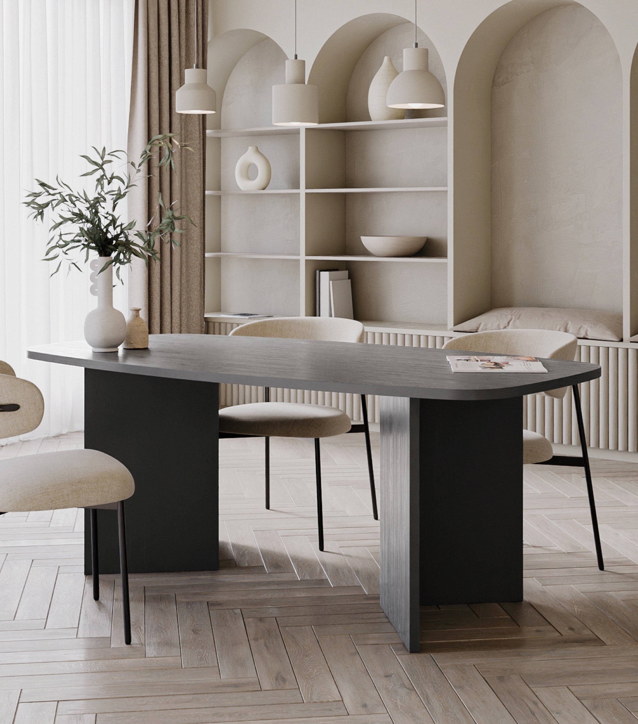 Stół do jadalni Piano 190 cm jesion prestige czarny