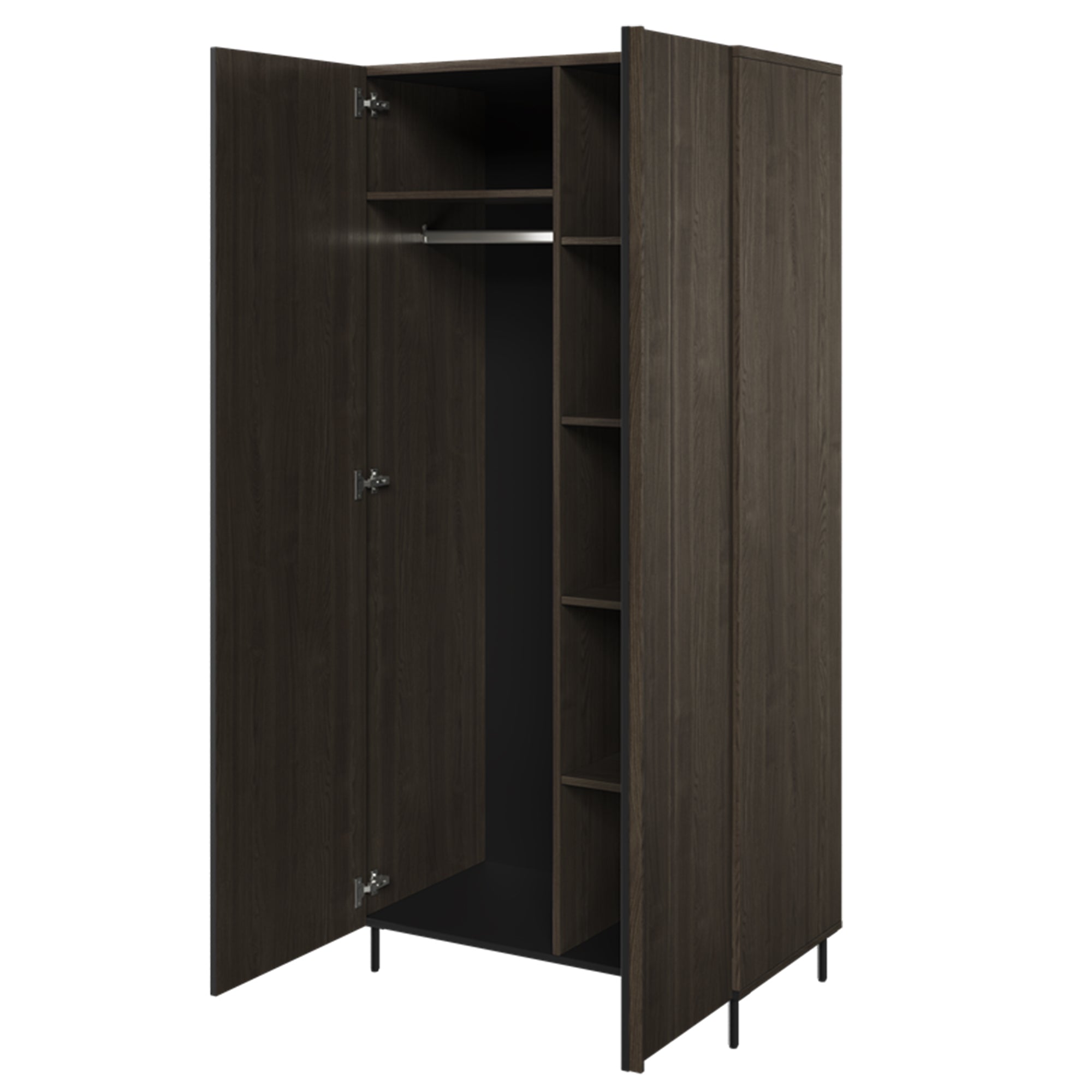Szafa dwudrzwiowa Piemonte 92 cm Jesion portland/czarny