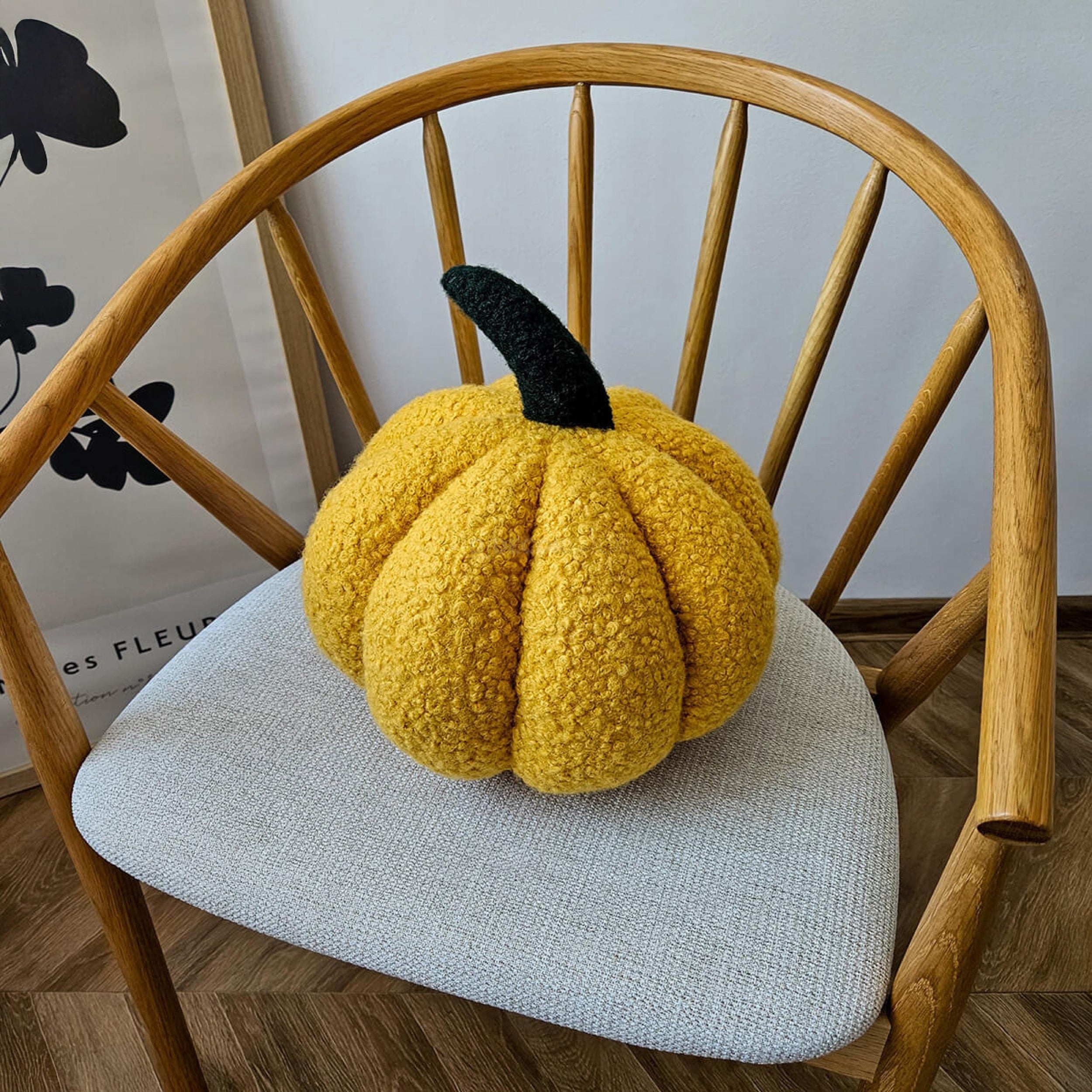 Poduszka dekoracyjna Soft Loop Autumn dynia musztardowa