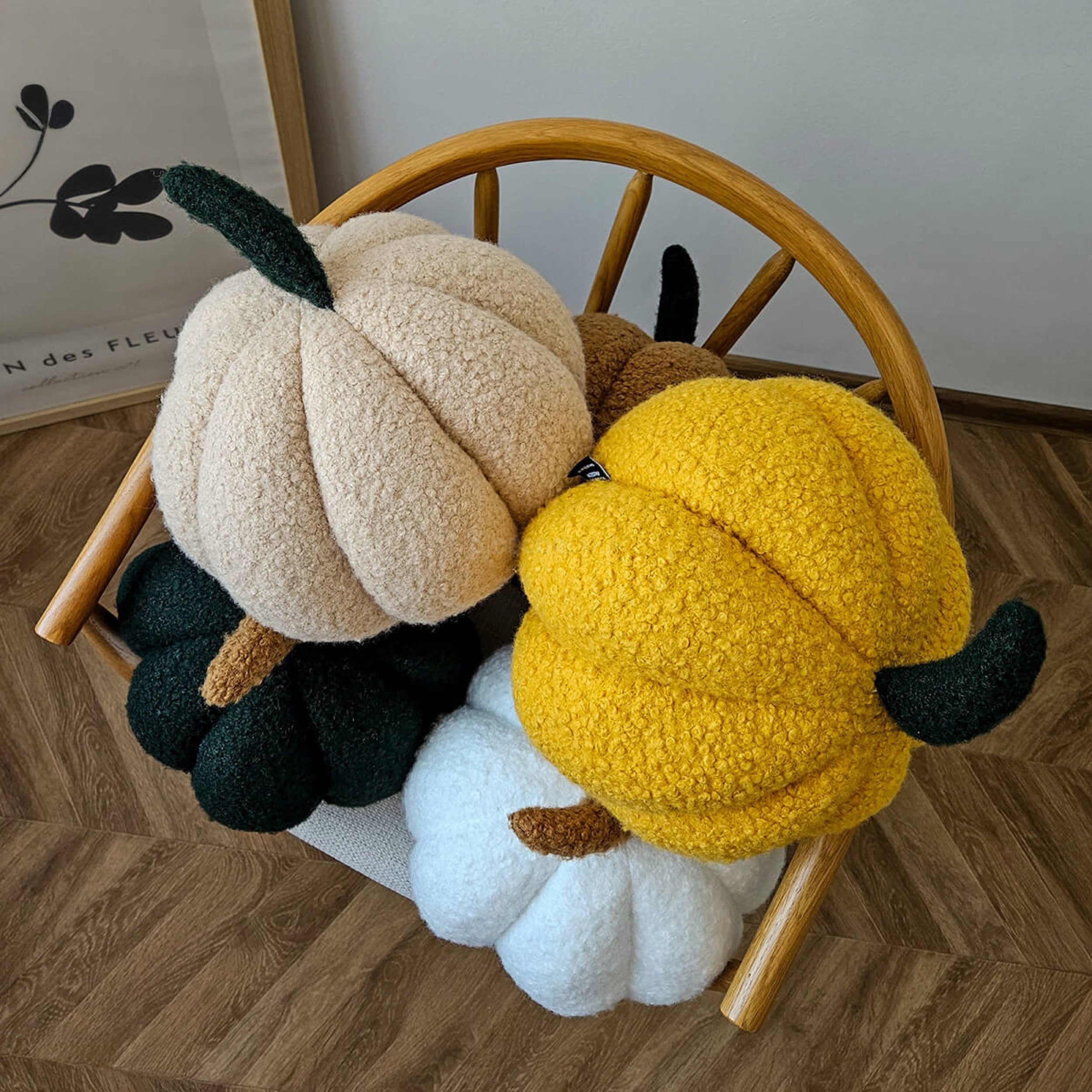 Poduszka dekoracyjna Soft Loop Autumn dynia beżowa