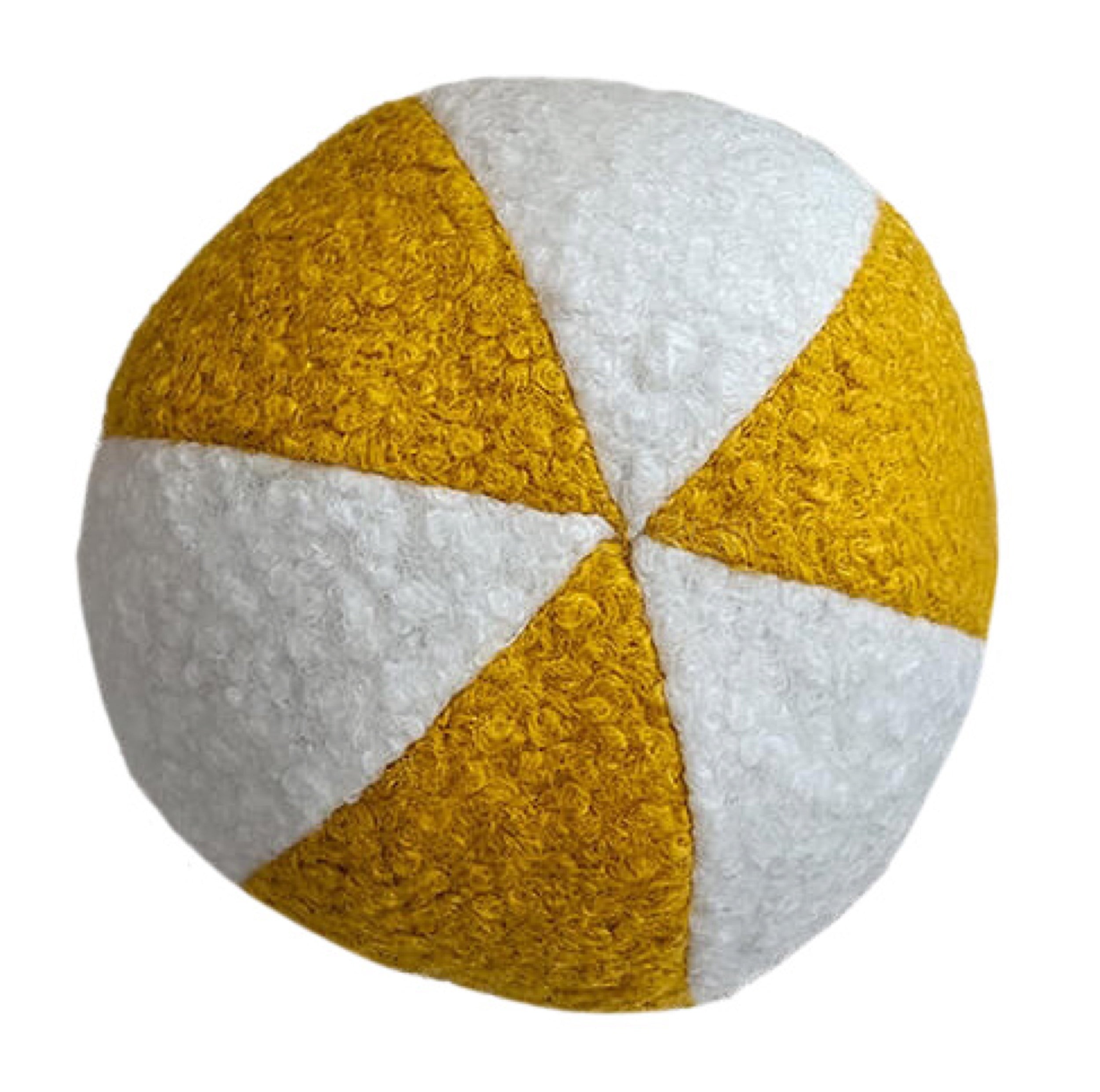 Poduszka dekoracyjna Soft Loop 20 cm kula biało-musztardowa
