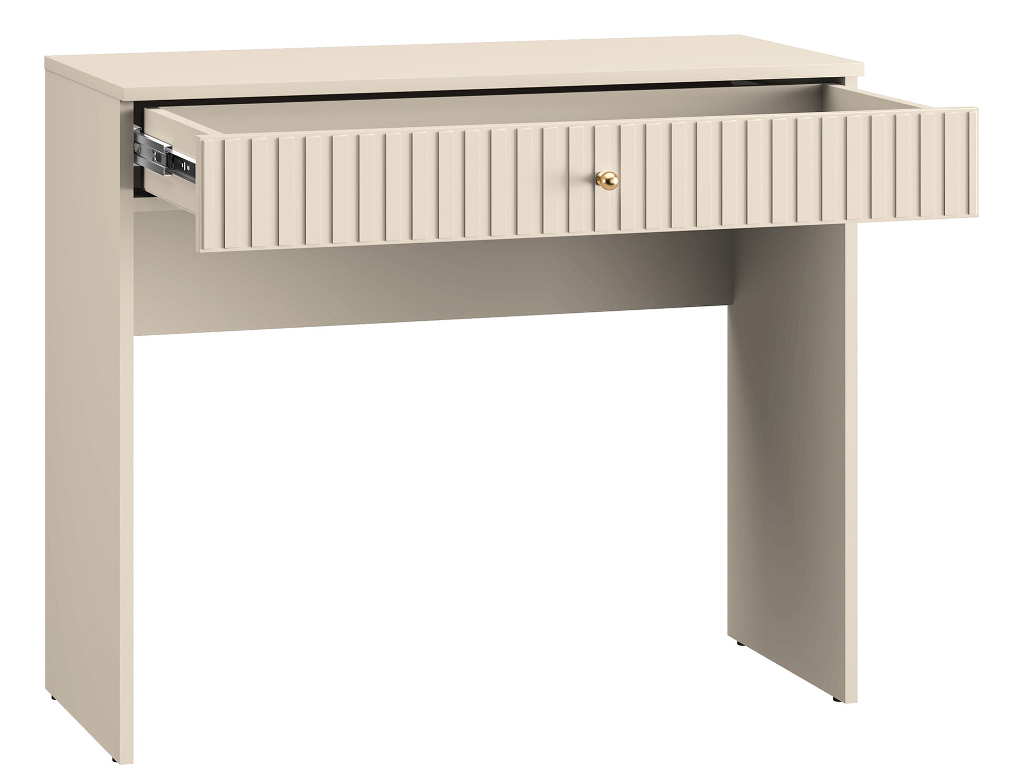 Toaletka Caletto z szufladą 92 cm ozdobne lamele beżowa