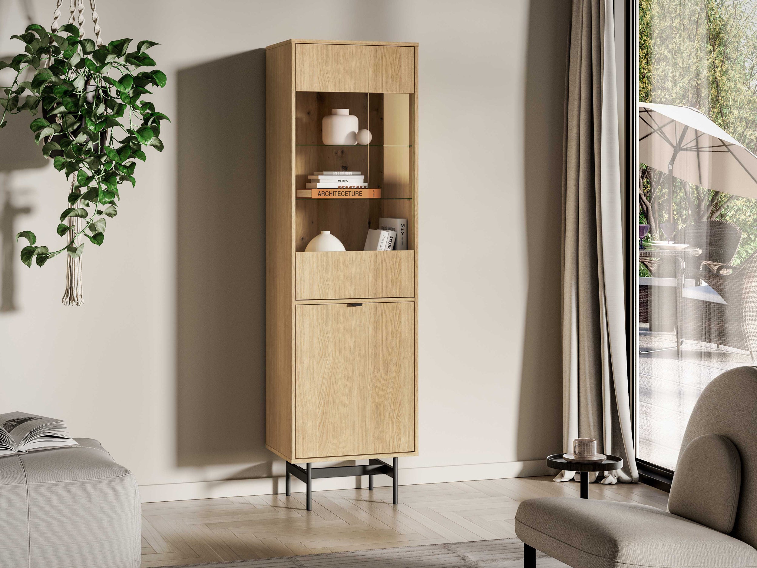 Witryna jednodrzwiowa Heggers 54 cm dąb mavelie