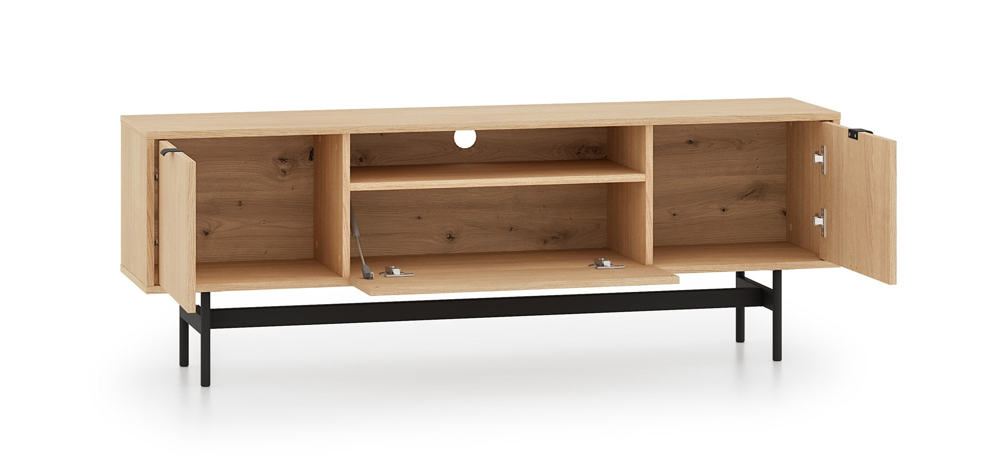 Szafka RTV trzydrzwiowa Heggers 150 cm dąb mavelie